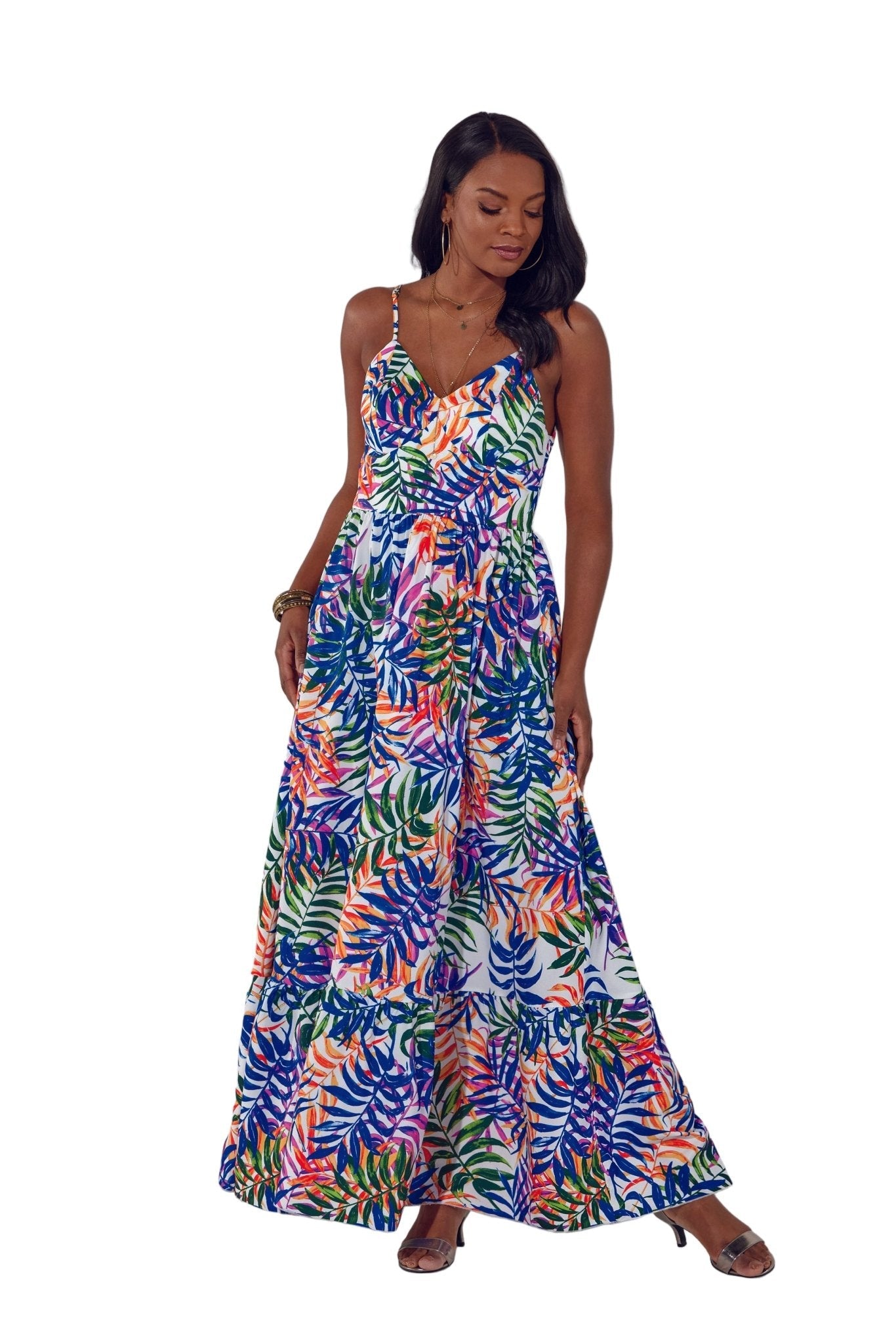 Patterns of Leaves Cami Maxi Dress by Studio EY