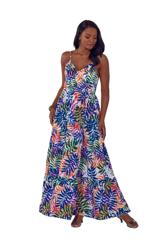 Patterns of Leaves Cami Maxi Dress by Studio EY