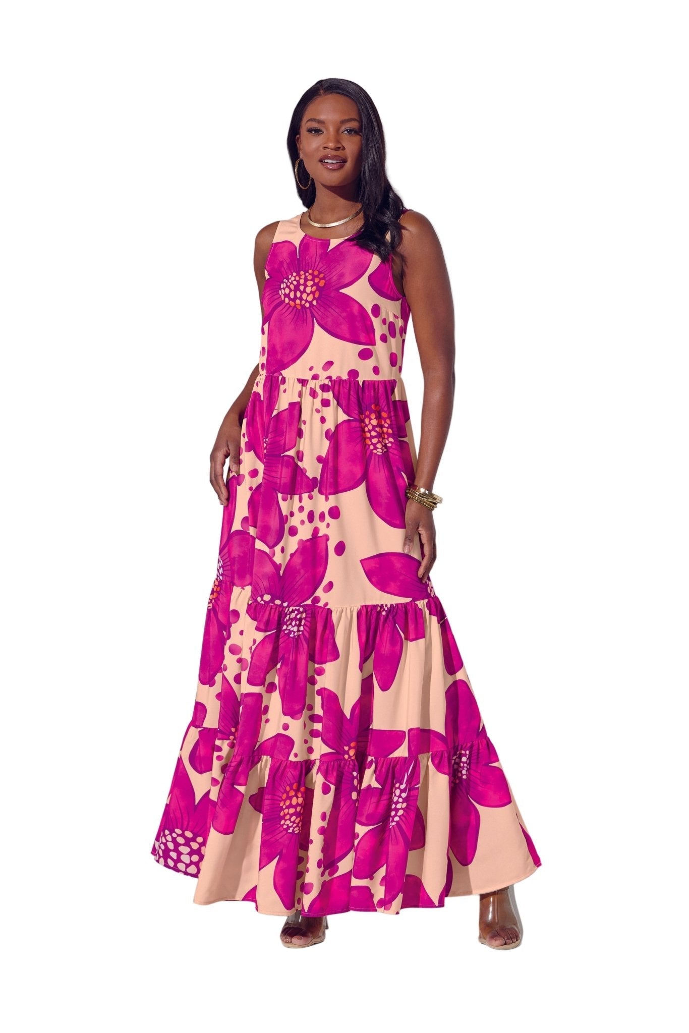 GARDEN DREAMS TIERED PINK DRESS