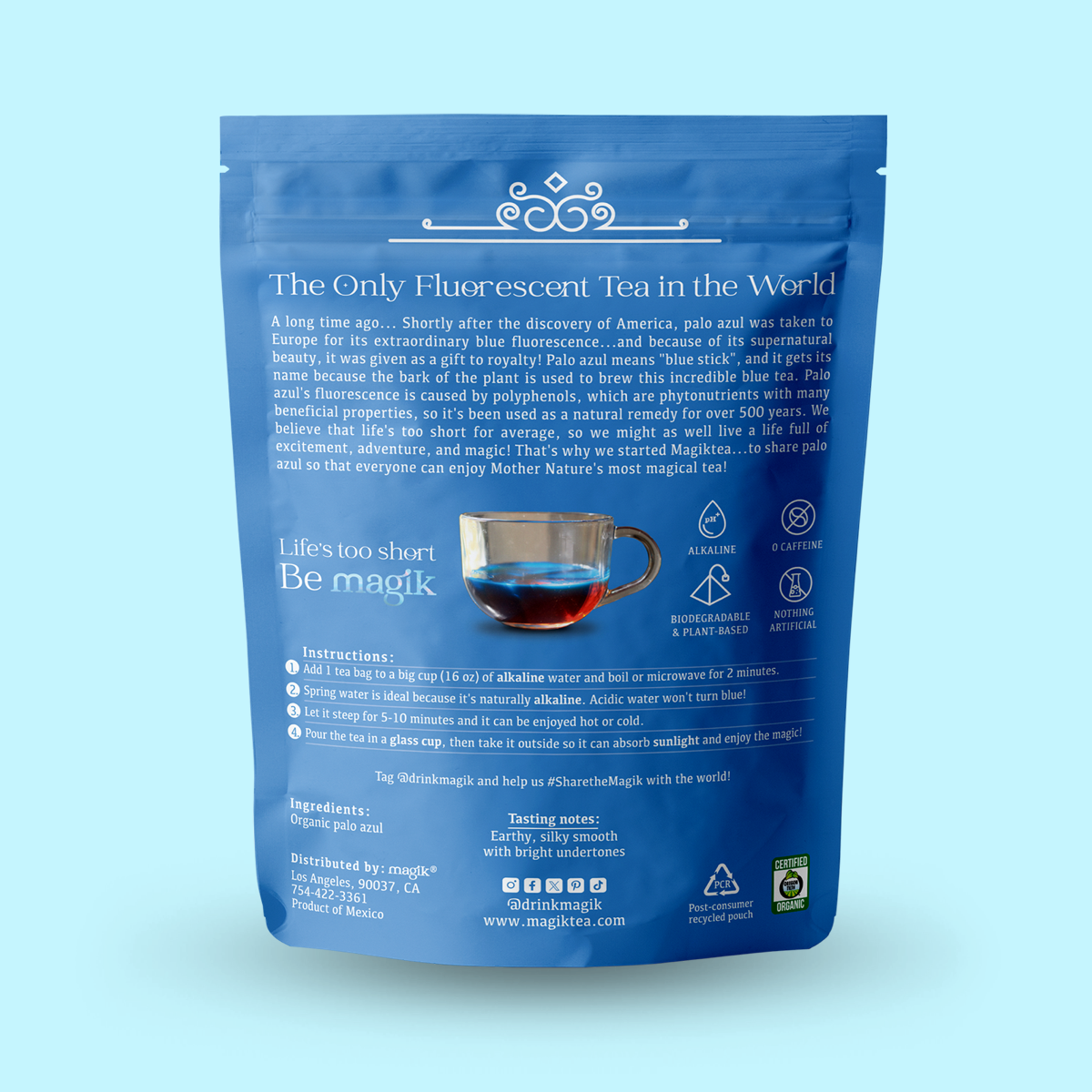 Palo Azul, 15 Plant-Based Tea Bags, USDA Organic - Concordia Style Boutique