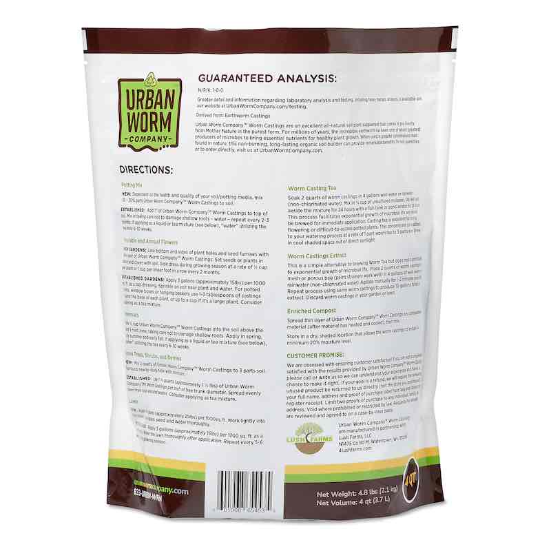 Urban Worm Company Worm Castings - Approved for Organic Use - Concordia Style Boutique