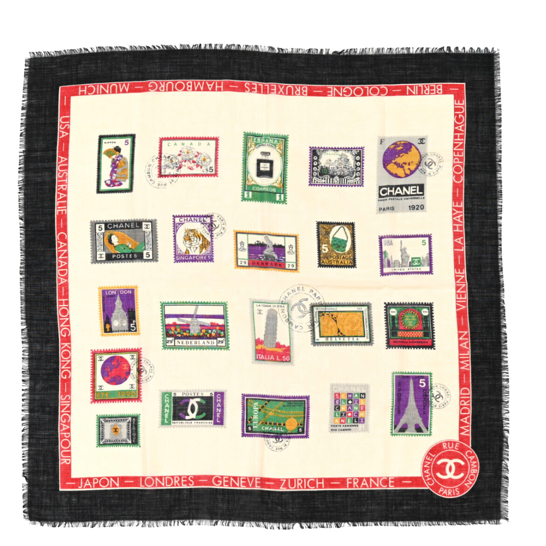 Stamps of the World Vintage Cashmere & Silk Scarf All-Around Bag