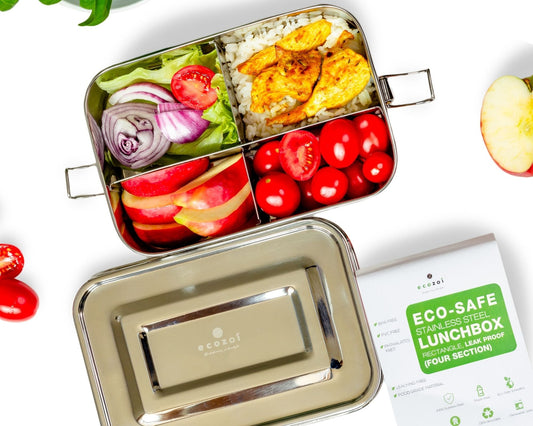 Stainless Steel Lunch Box, 4 Compartment Leak Proof, 50 Oz - Concordia Style Boutique