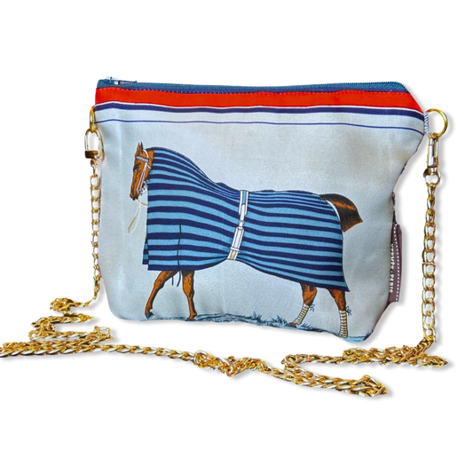 Couvertures et Tenues du Jour Light Blue Vintage Scarf Crossbody Bag