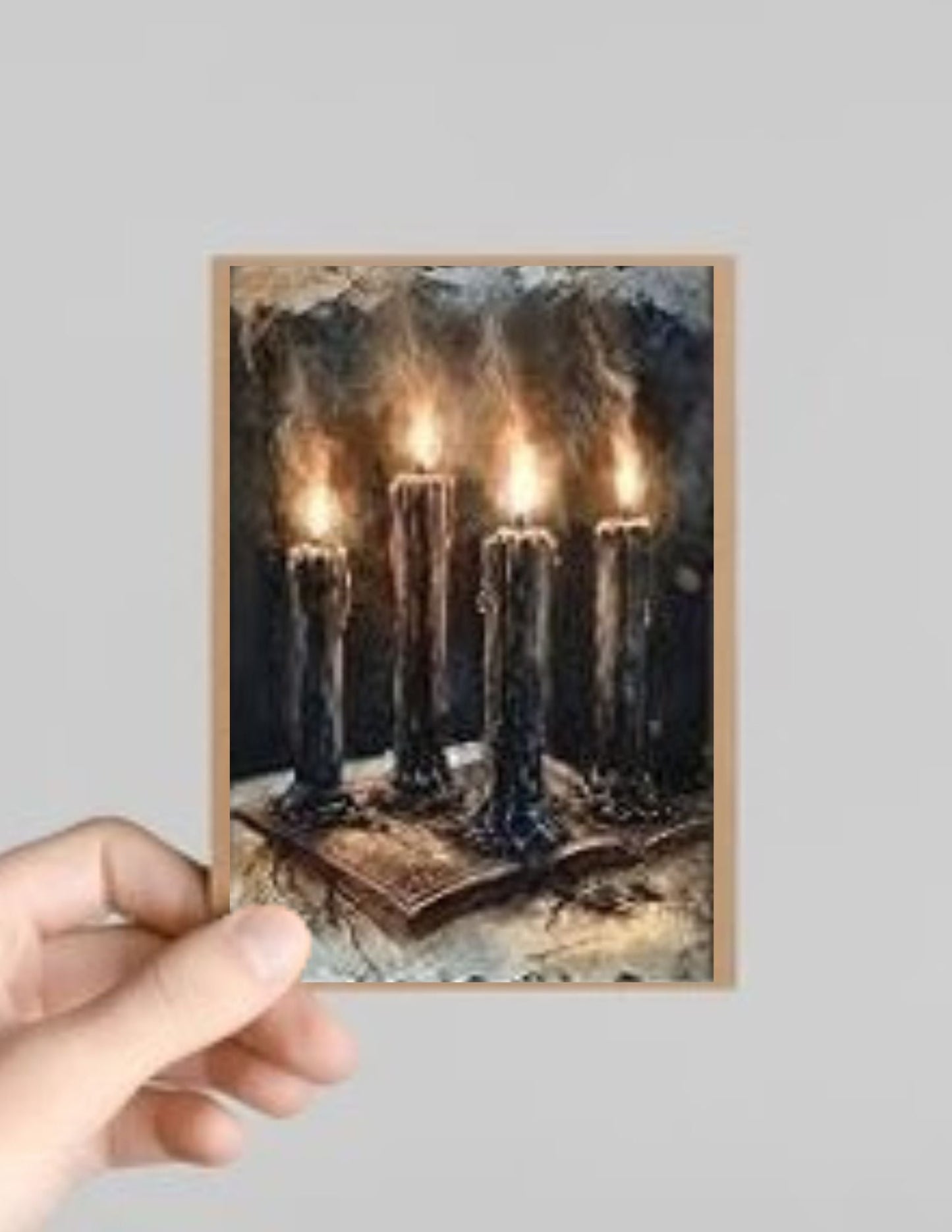 Spooky Gothic Candle Halloween Greeting Card with Envelope