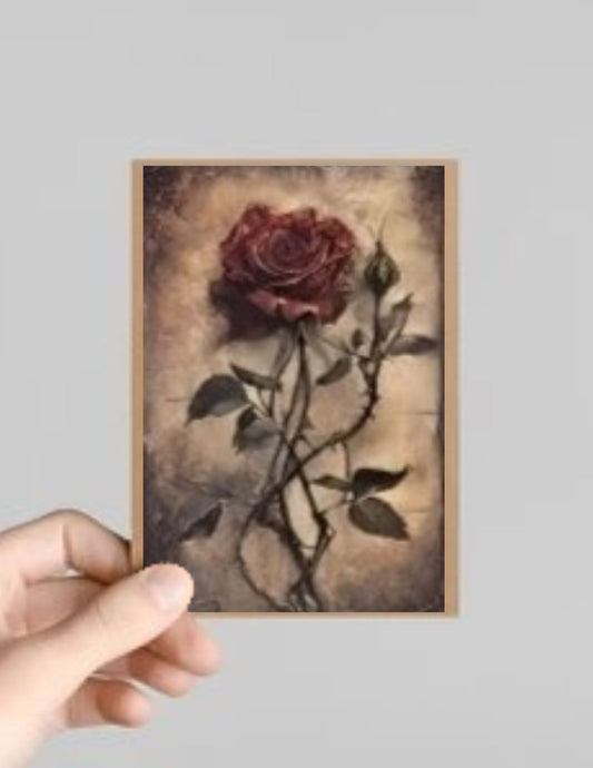Set of 10 Spooky Gothic Roses Halloween Greeting Cards with Envelopes