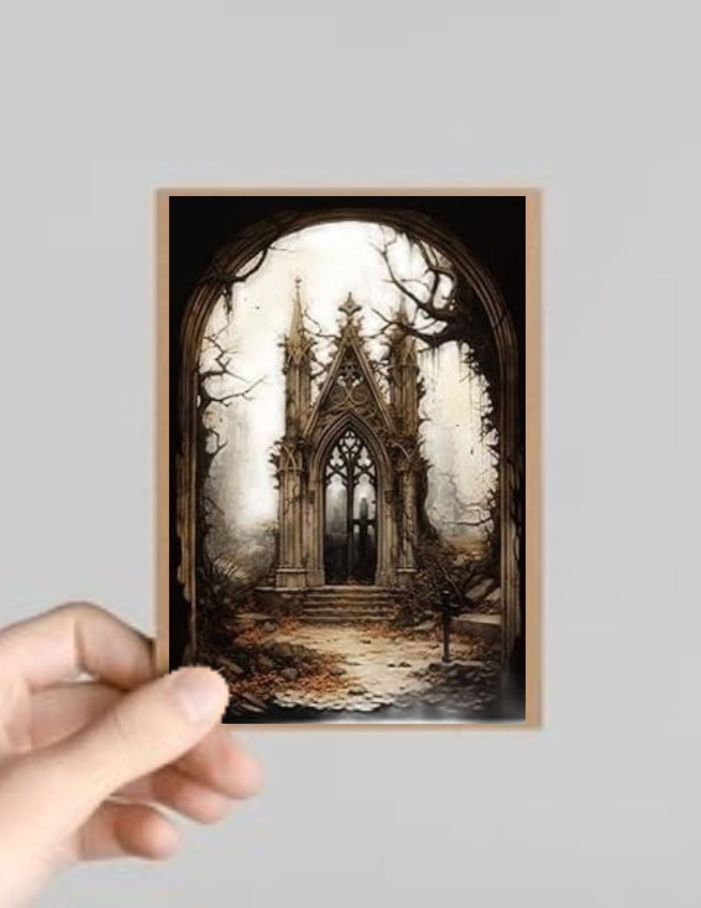 Set of 10 Spooky Gothic Windows/Arches Halloween Greeting Cards with Envelopes