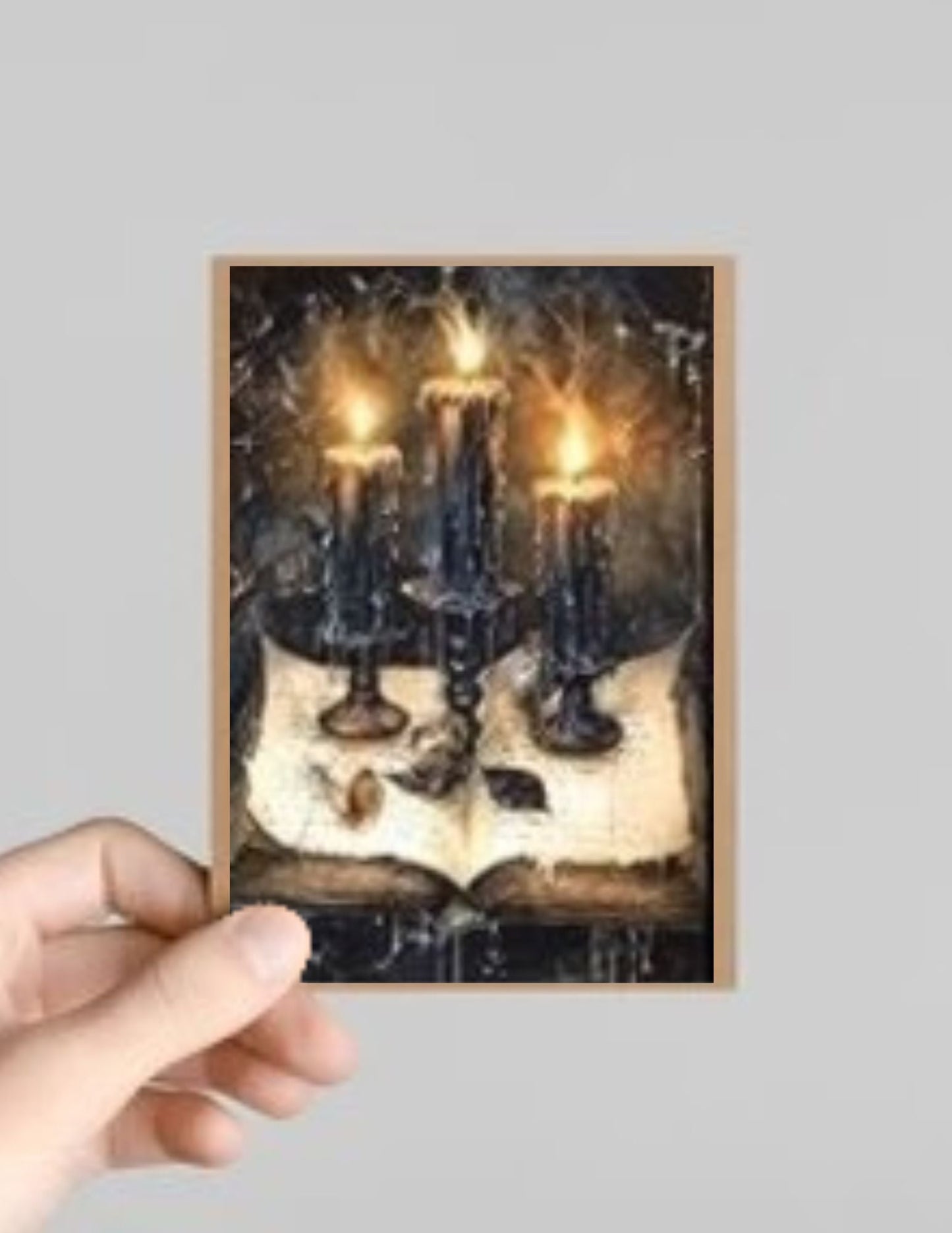 Spooky Gothic Candle Halloween Greeting Card with Envelope
