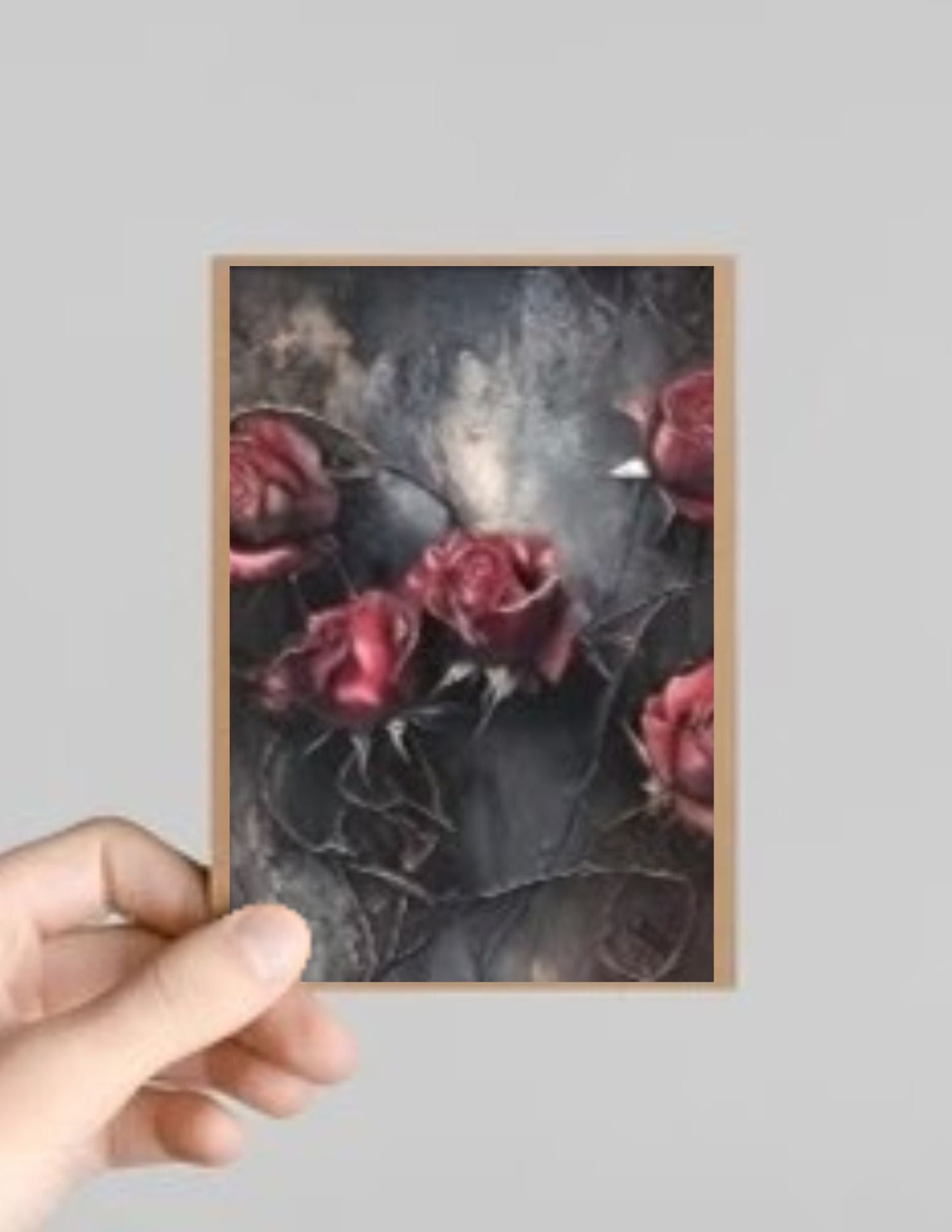Set of 10 Spooky Gothic Roses Halloween Greeting Cards with Envelopes