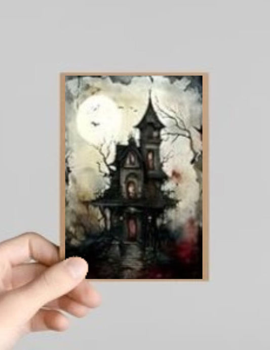 Spooky Gothic Castles Halloween Greeting Card with Envelope