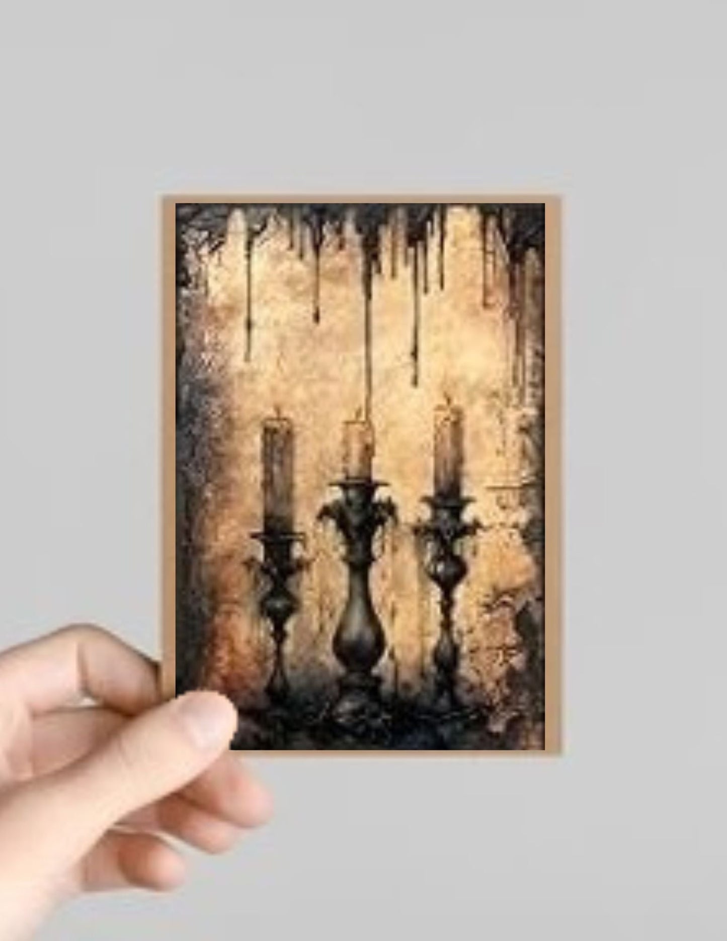 Spooky Gothic Candle Halloween Greeting Card with Envelope