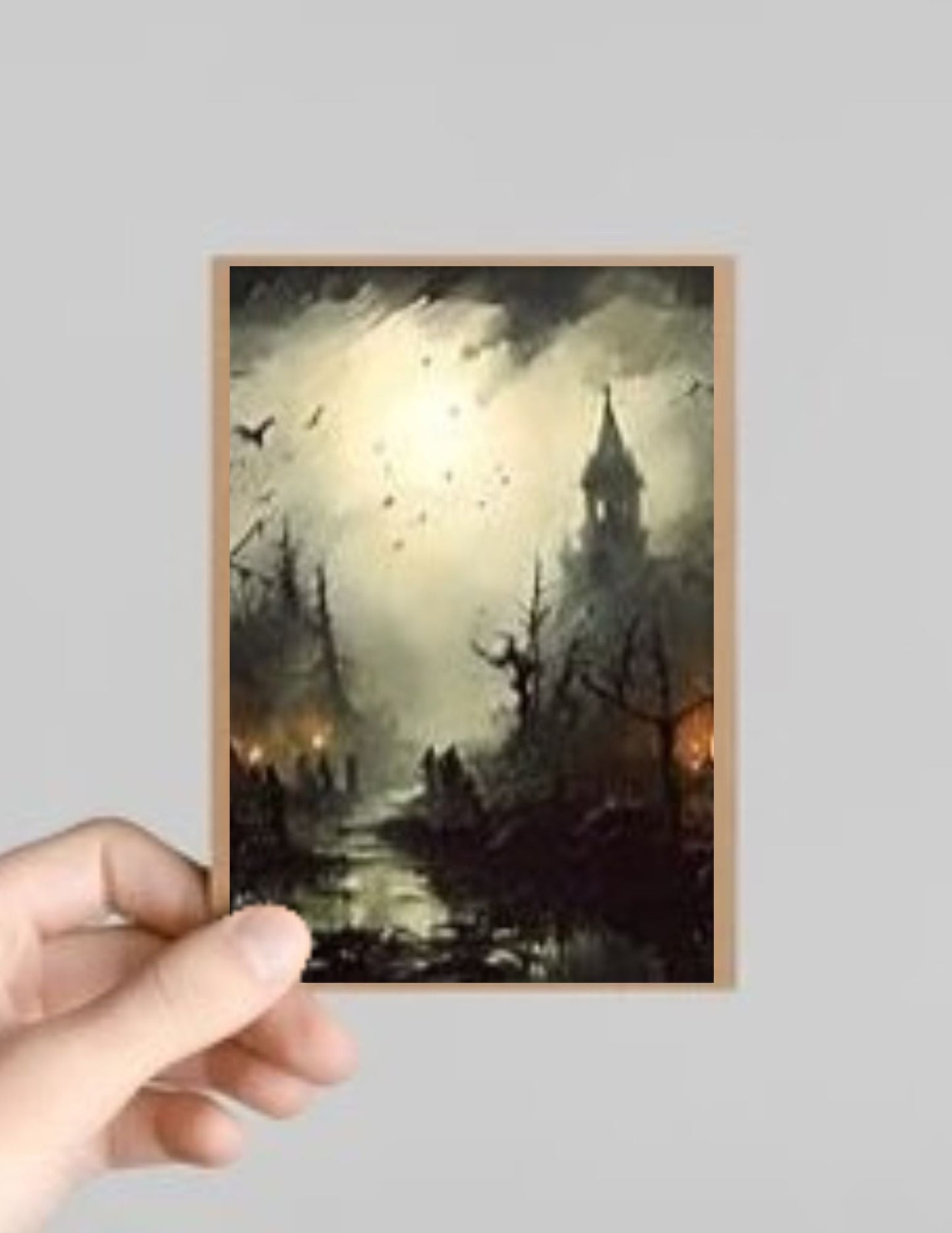 Set of 10 Spooky Gothic Castles Halloween Greeting Cards with Envelopes