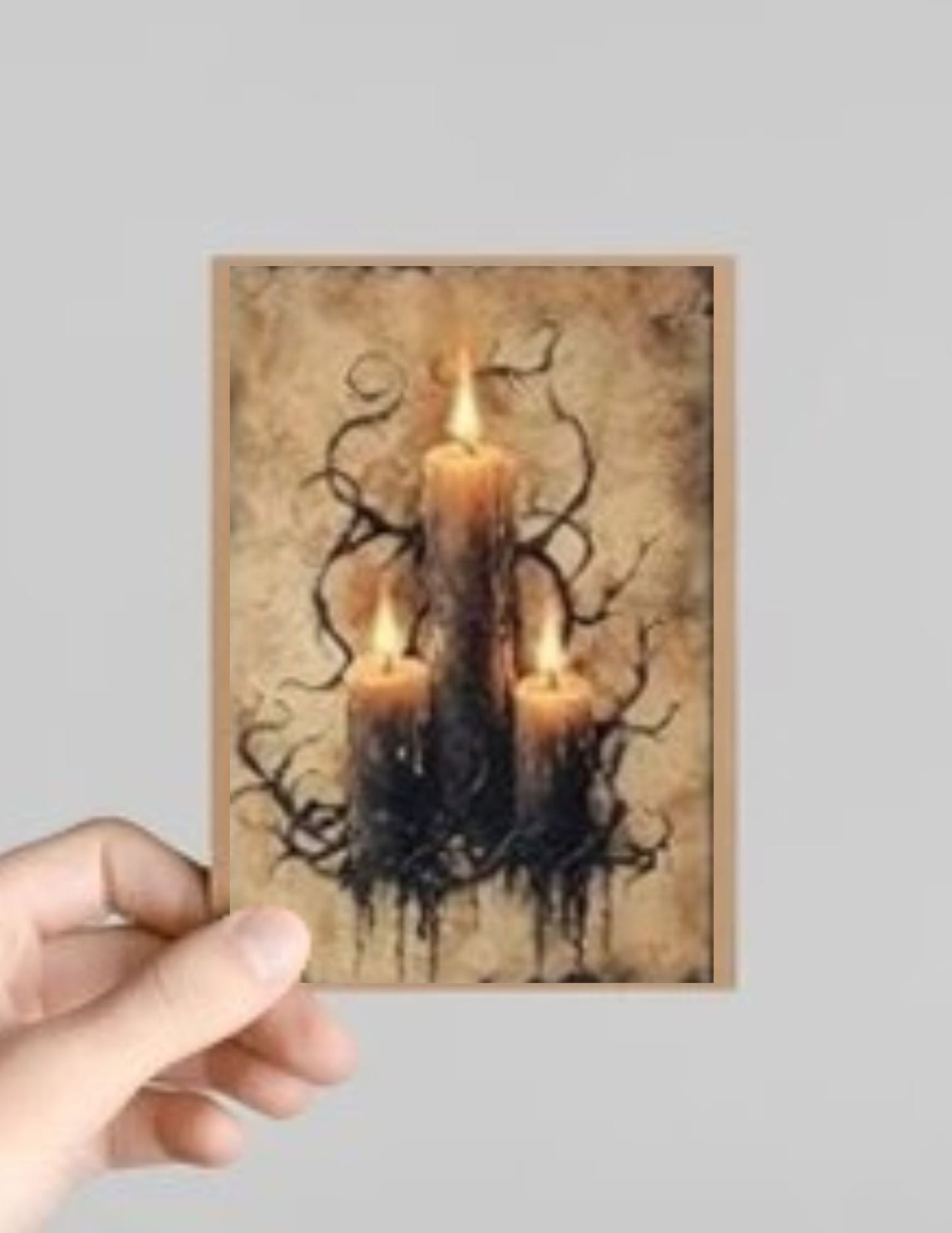 Spooky Gothic Candle Halloween Greeting Card with Envelope