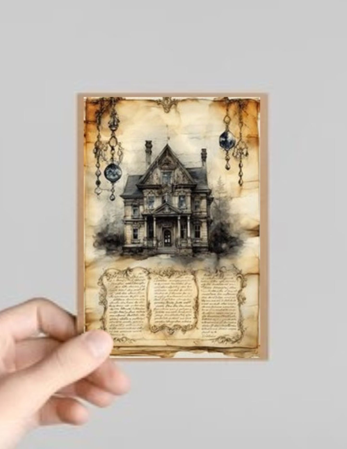 Spooky Gothic Castle/Building Halloween Greeting Card with Envelope