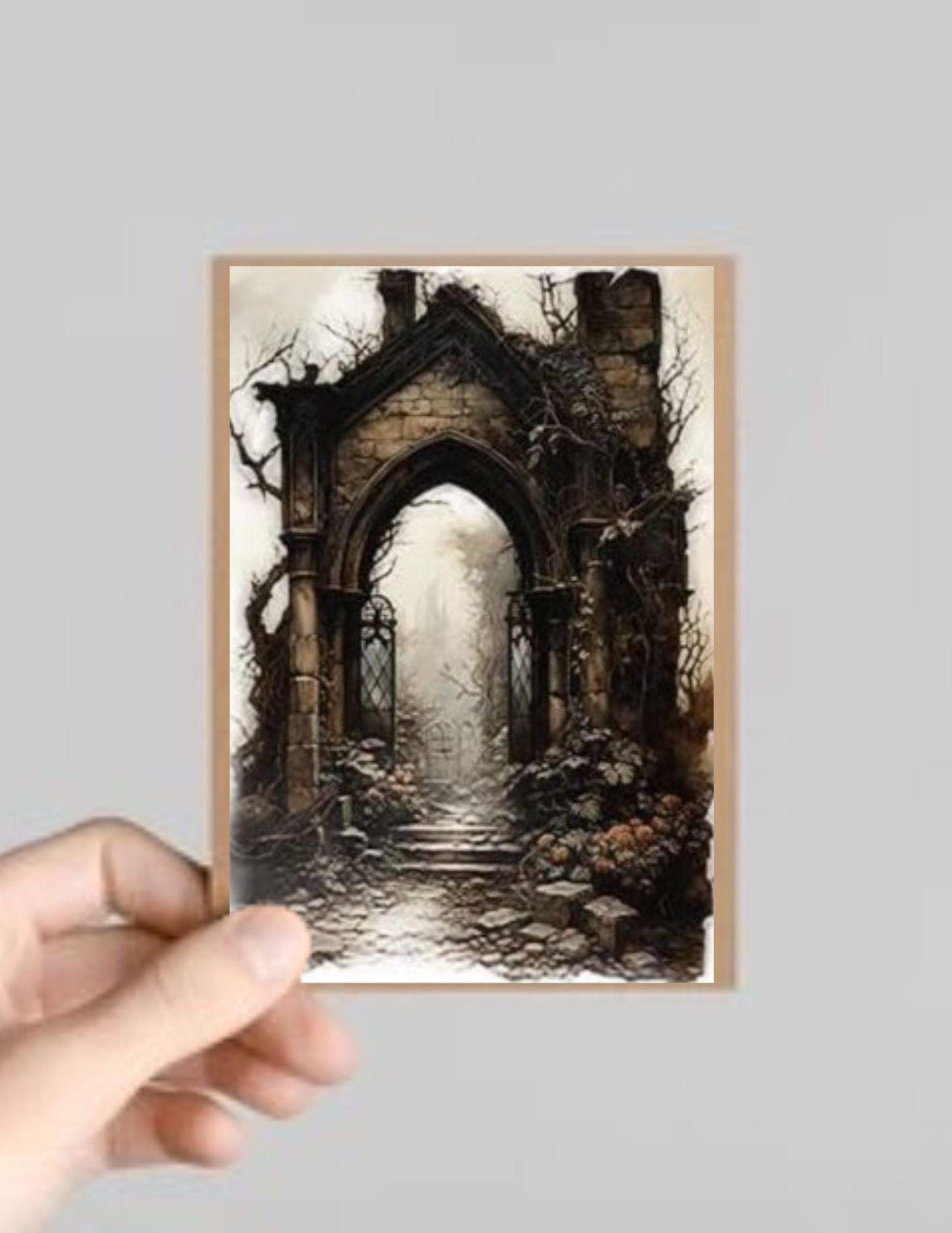 Spooky Gothic Window/Arch Halloween Greeting Cards with Envelope