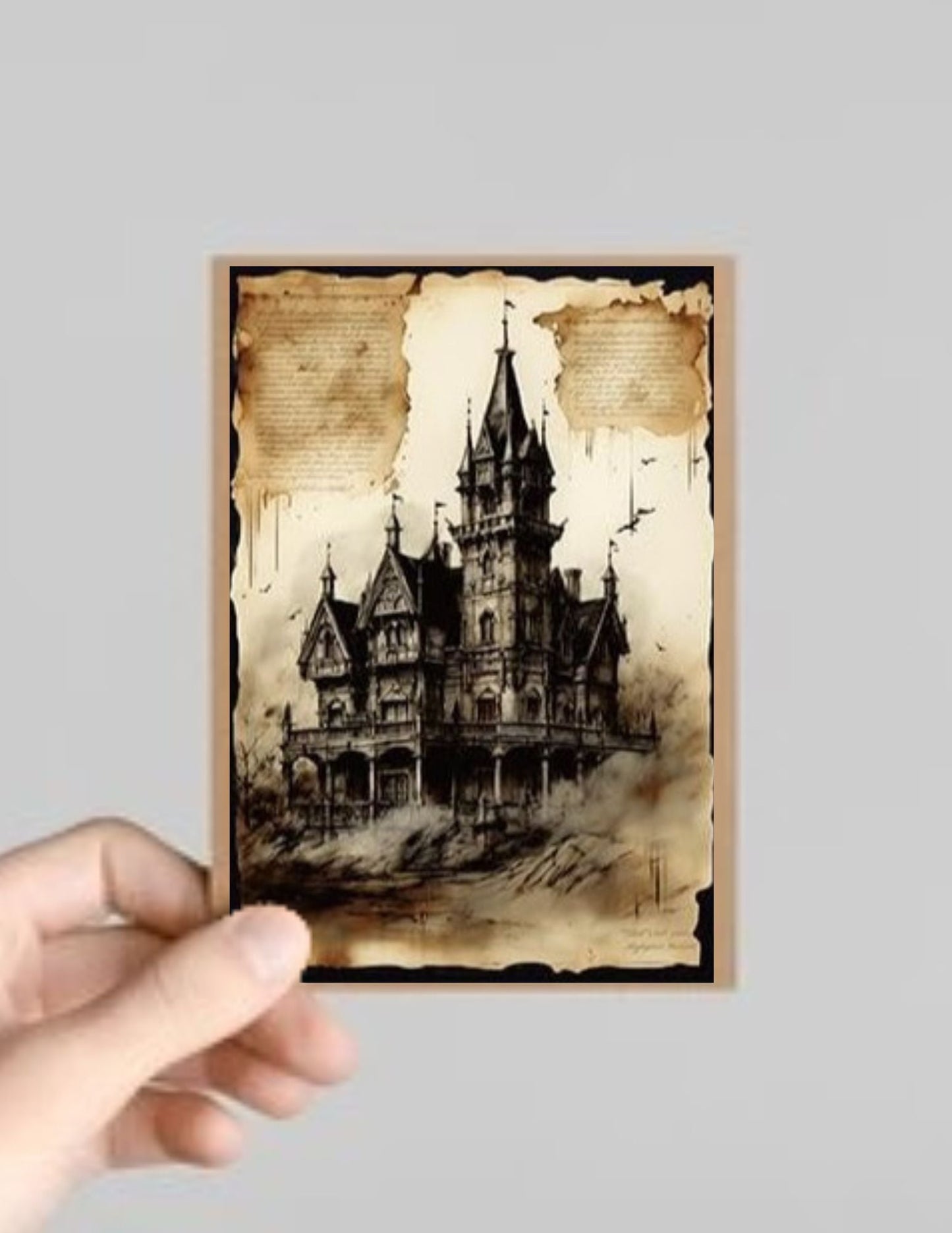 Spooky Gothic Castle/Building Halloween Greeting Card with Envelope