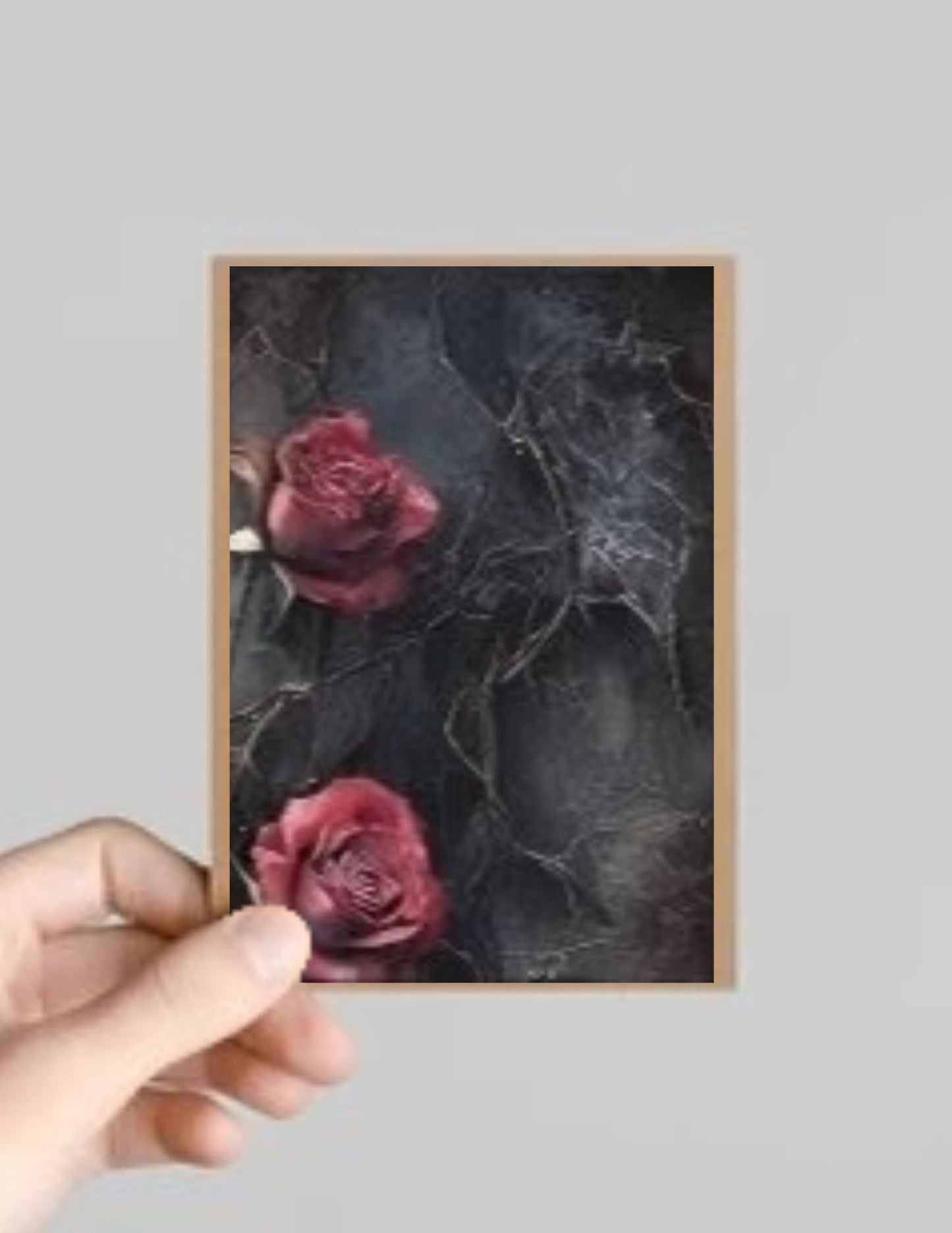 Spooky Gothic Roses Halloween Greeting Card with Envelope
