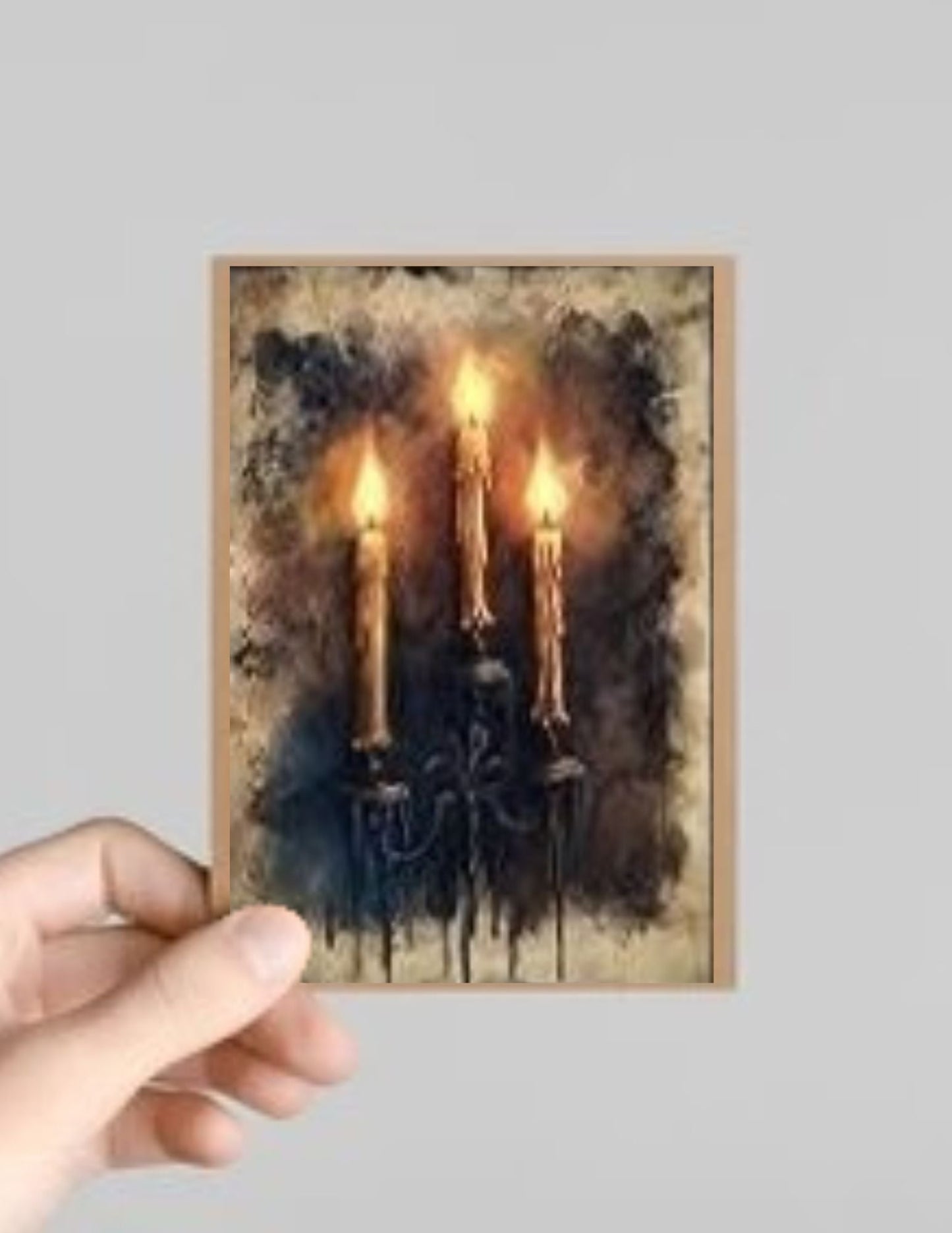 Spooky Gothic Candle Halloween Greeting Card with Envelope
