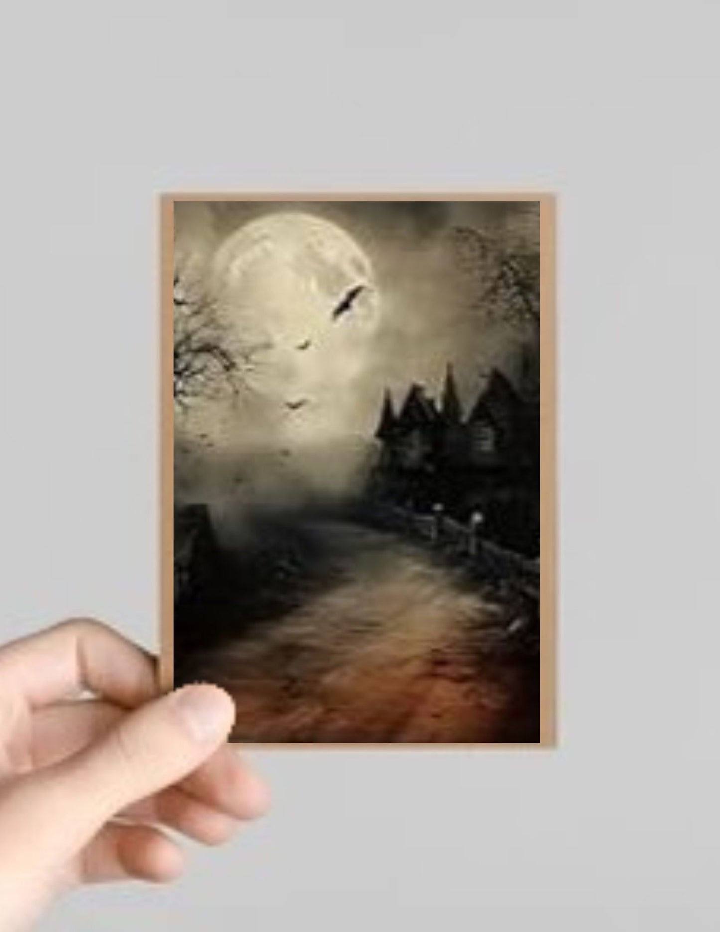 Set of 10 Spooky Gothic Castles Halloween Greeting Cards with Envelopes