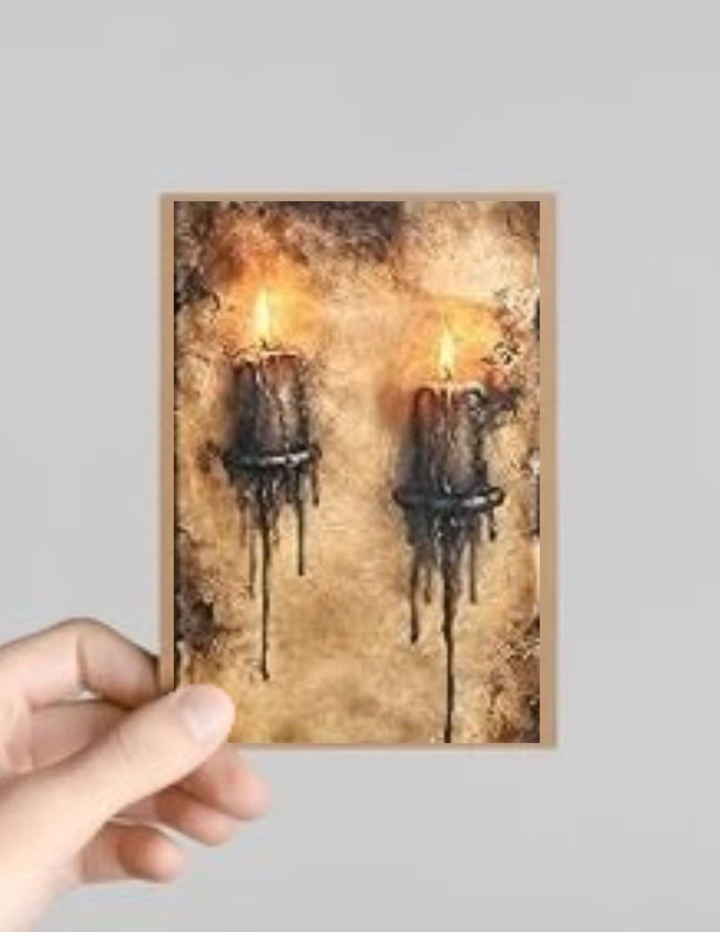 Set of 10 Spooky Gothic Candle Halloween Greeting Cards with Envelopes