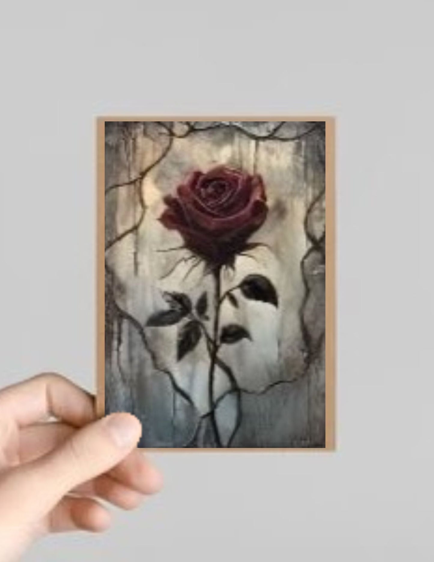 Set of 10 Spooky Gothic Roses Halloween Greeting Cards with Envelopes