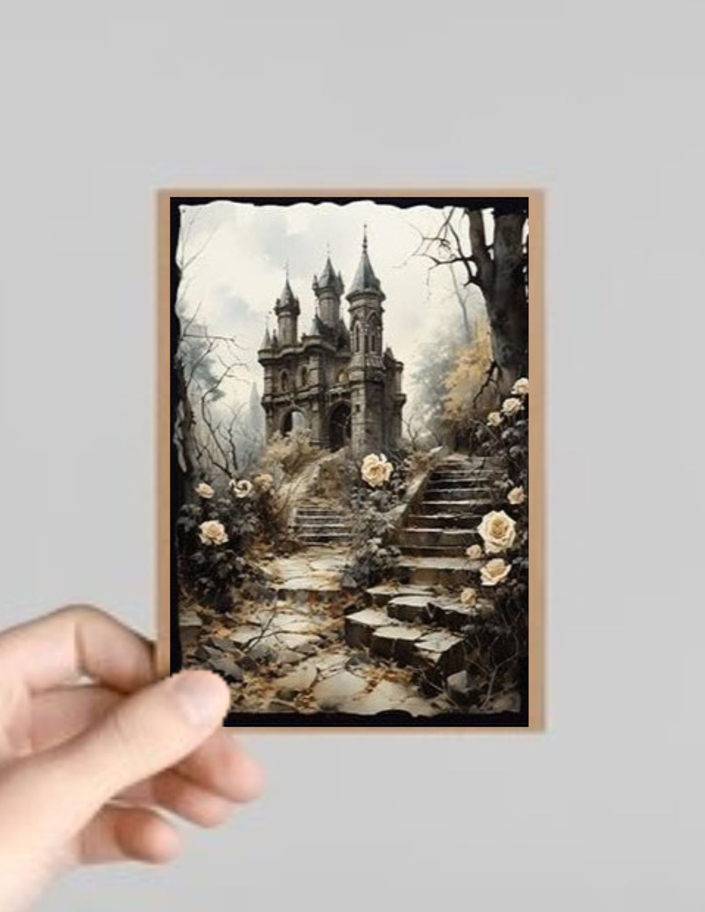 Set of 10 Spooky Gothic Castles/Buildings Halloween Greeting Cards with Envelopes