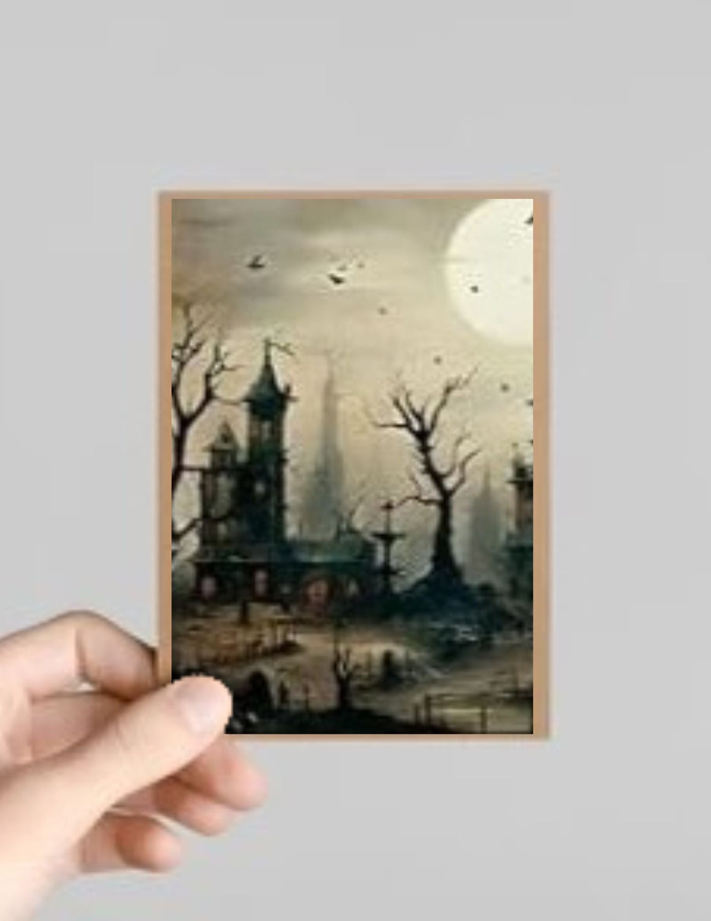 Set of 10 Spooky Gothic Castles Halloween Greeting Cards with Envelopes