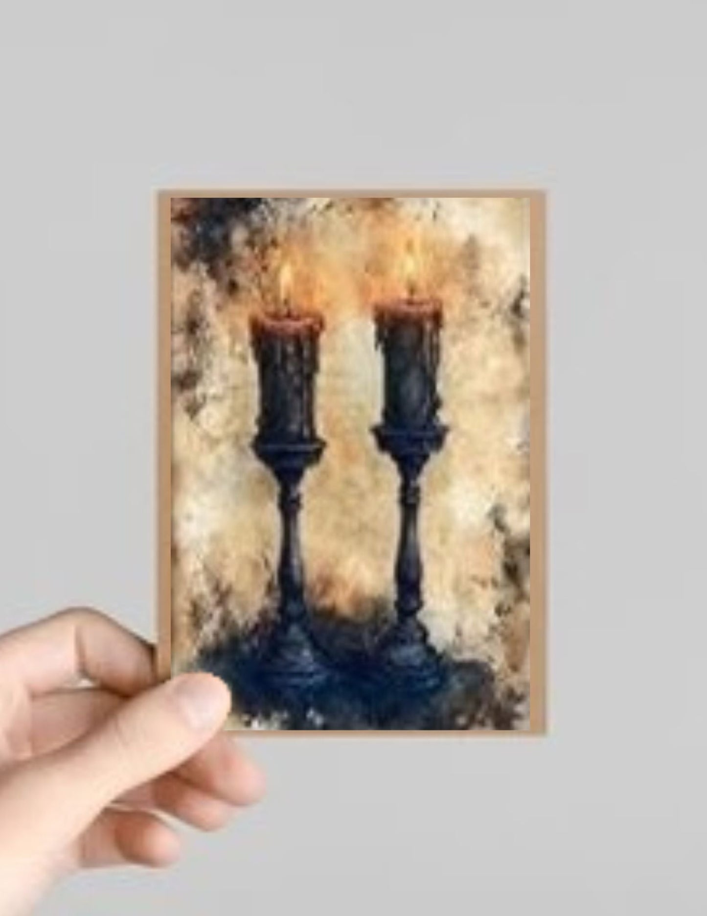 Set of 10 Spooky Gothic Candle Halloween Greeting Cards with Envelopes