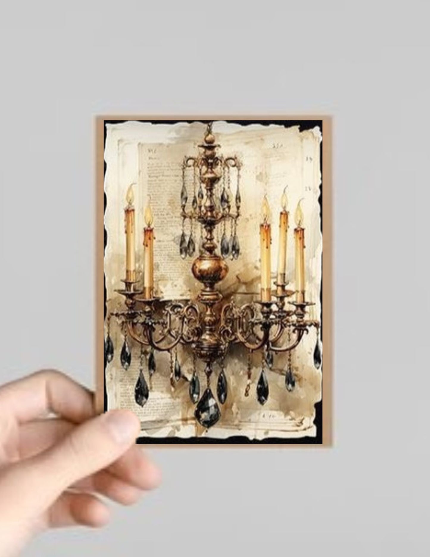 Spooky Gothic Candle Halloween Greeting Card with Envelope