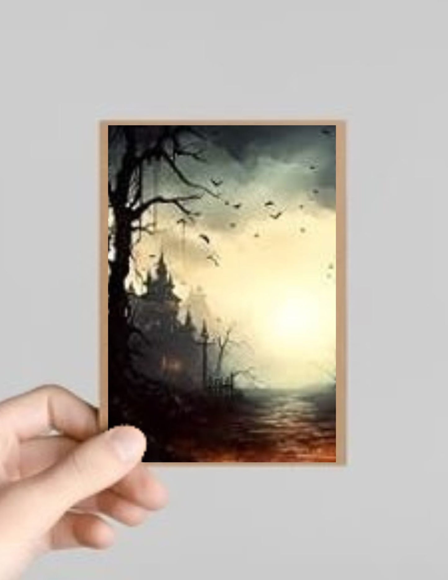 Set of 10 Spooky Gothic Castles Halloween Greeting Cards with Envelopes