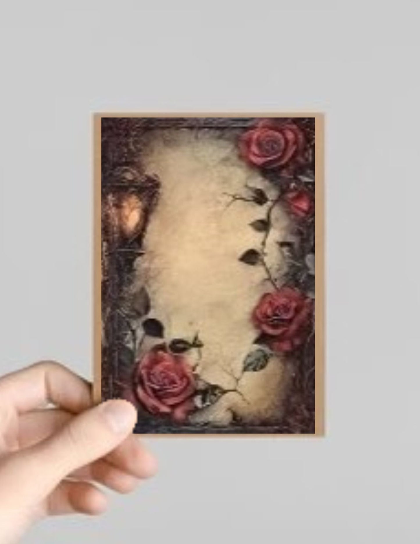 Set of 10 Spooky Gothic Roses Halloween Greeting Cards with Envelopes