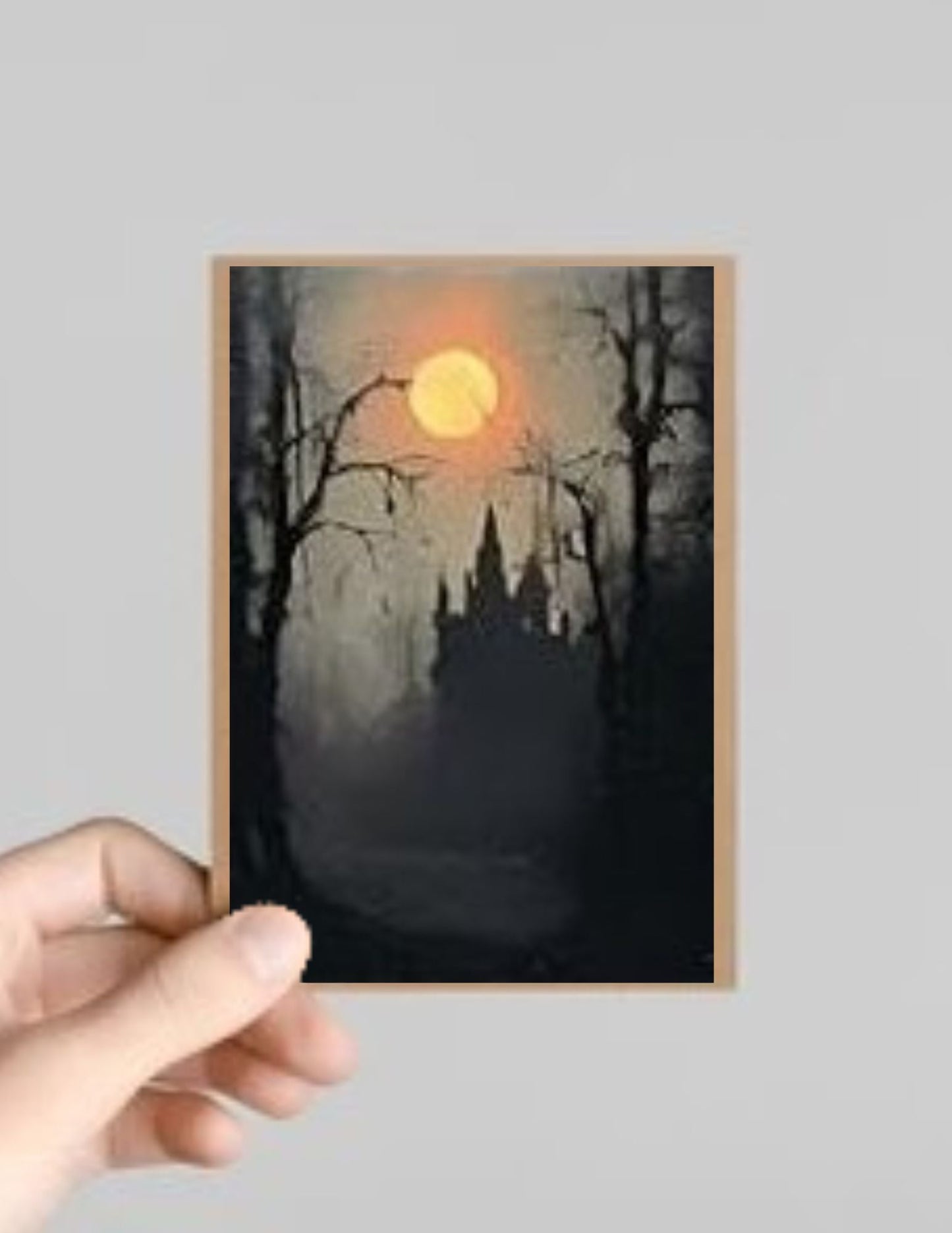 Set of 10 Spooky Gothic Castles Halloween Greeting Cards with Envelopes