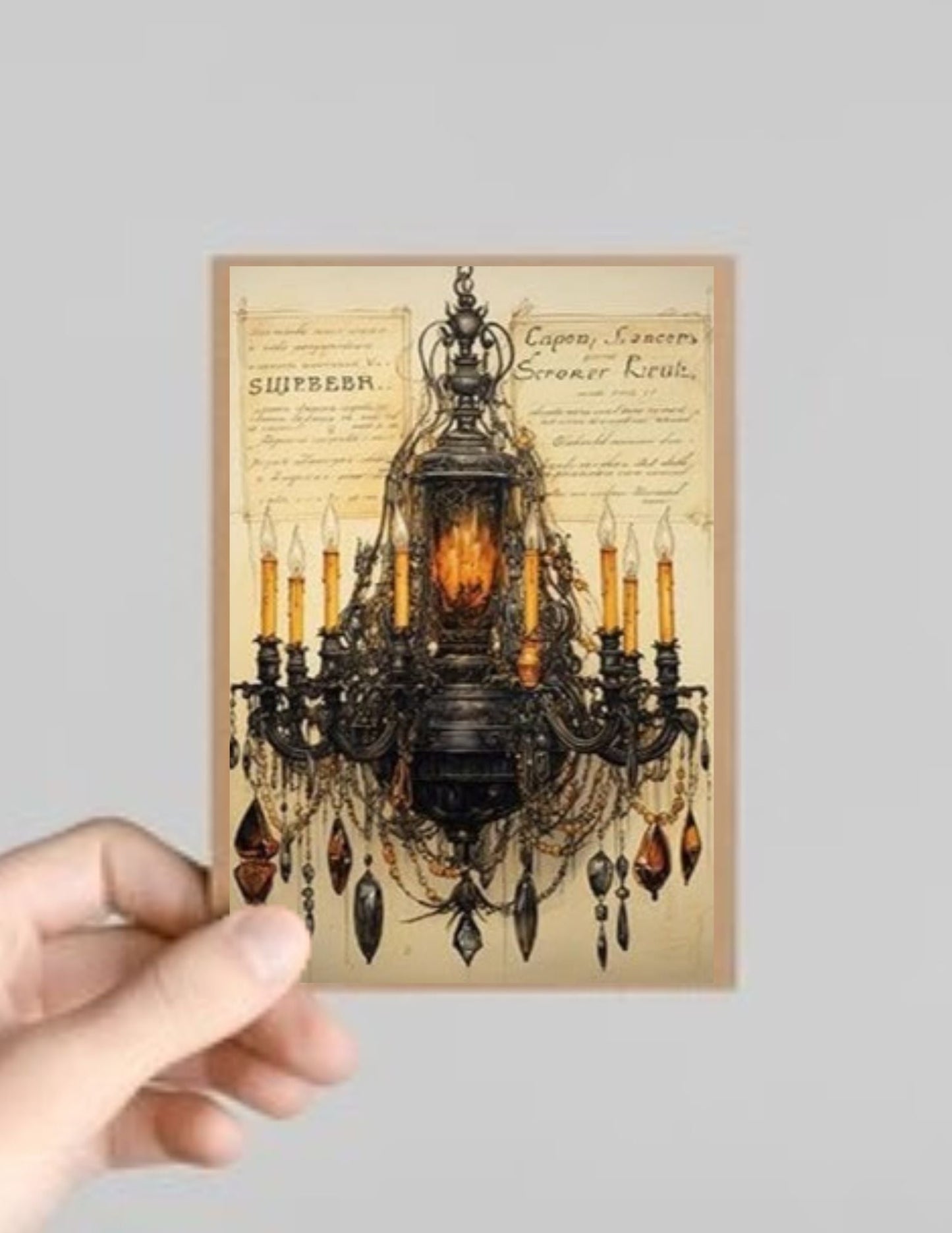 Spooky Gothic Candle Halloween Greeting Card with Envelope