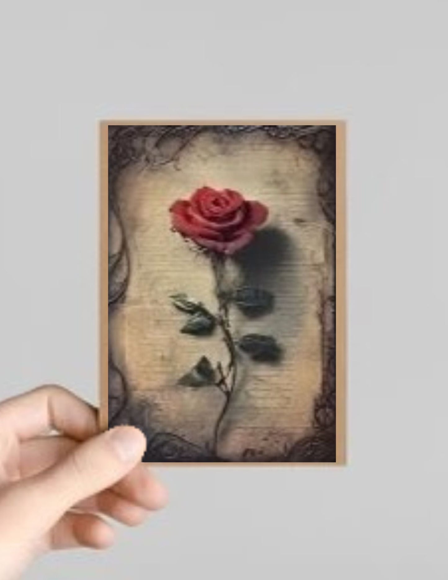 Set of 10 Spooky Gothic Roses Halloween Greeting Cards with Envelopes