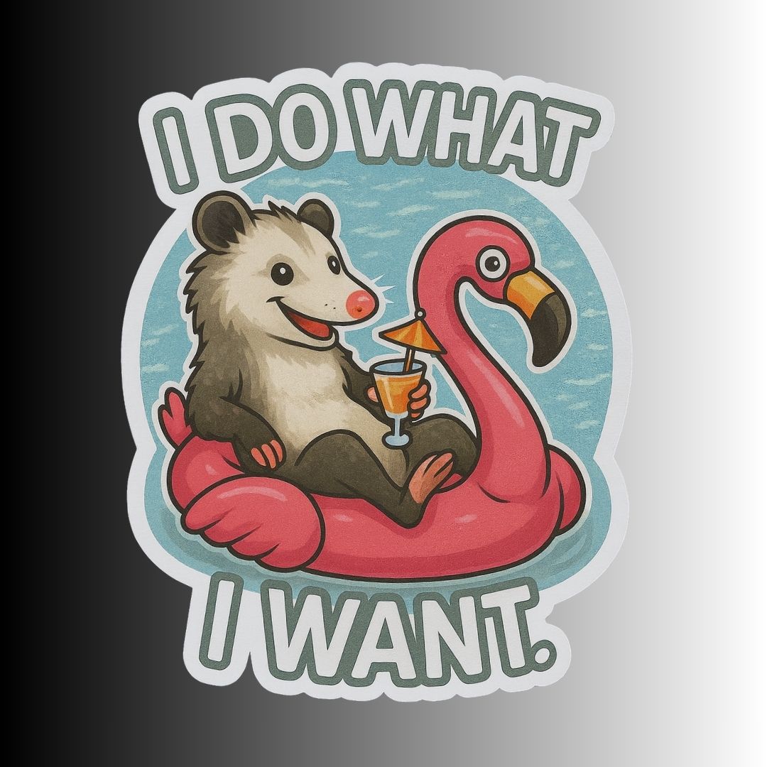 "I Do What I Want" Funny Opossum Sticker