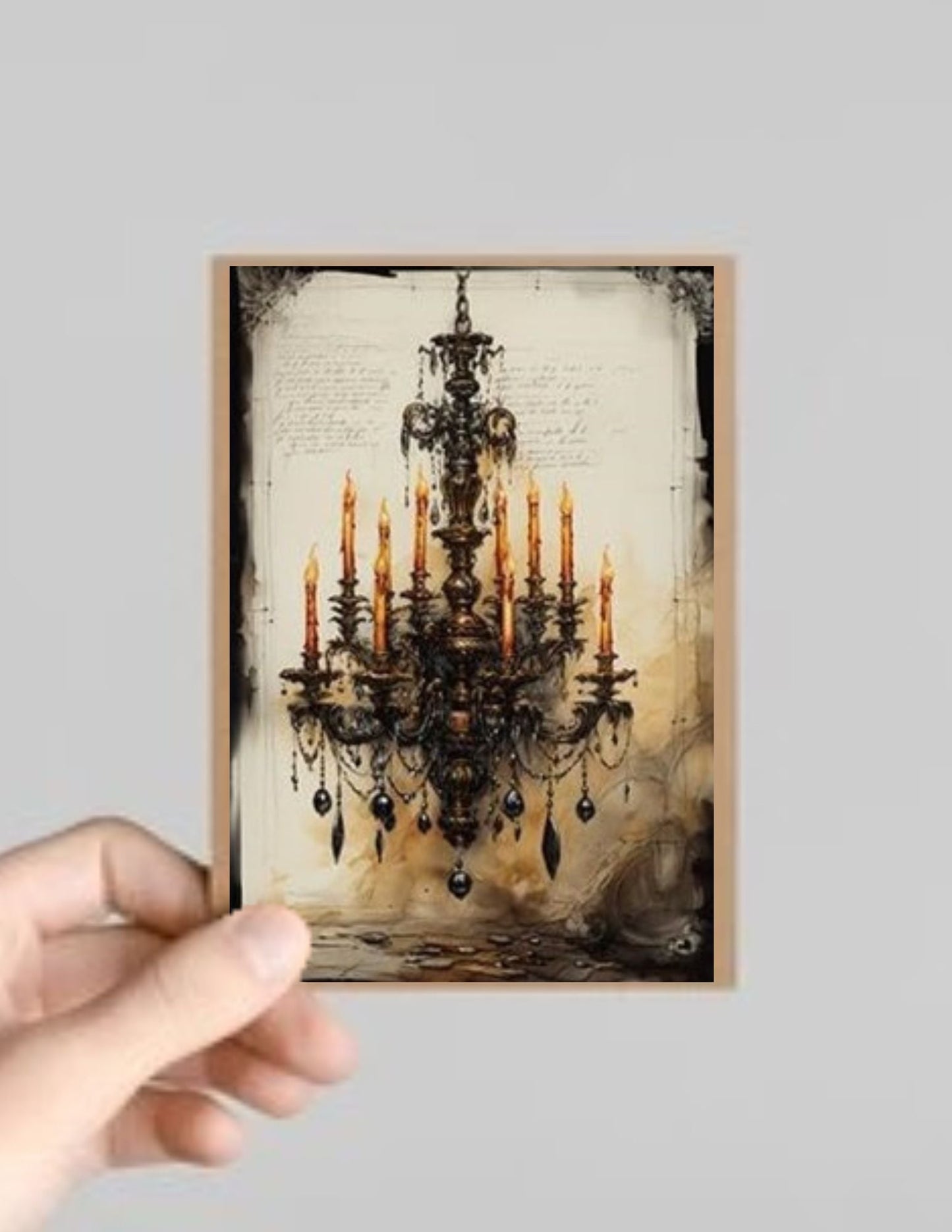 Spooky Gothic Candle Halloween Greeting Card with Envelope