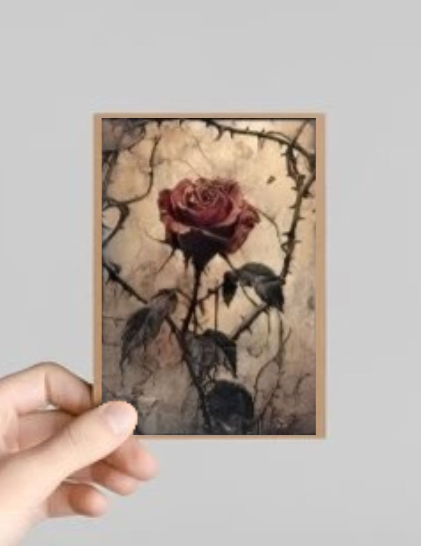 Set of 10 Spooky Gothic Roses Halloween Greeting Cards with Envelopes