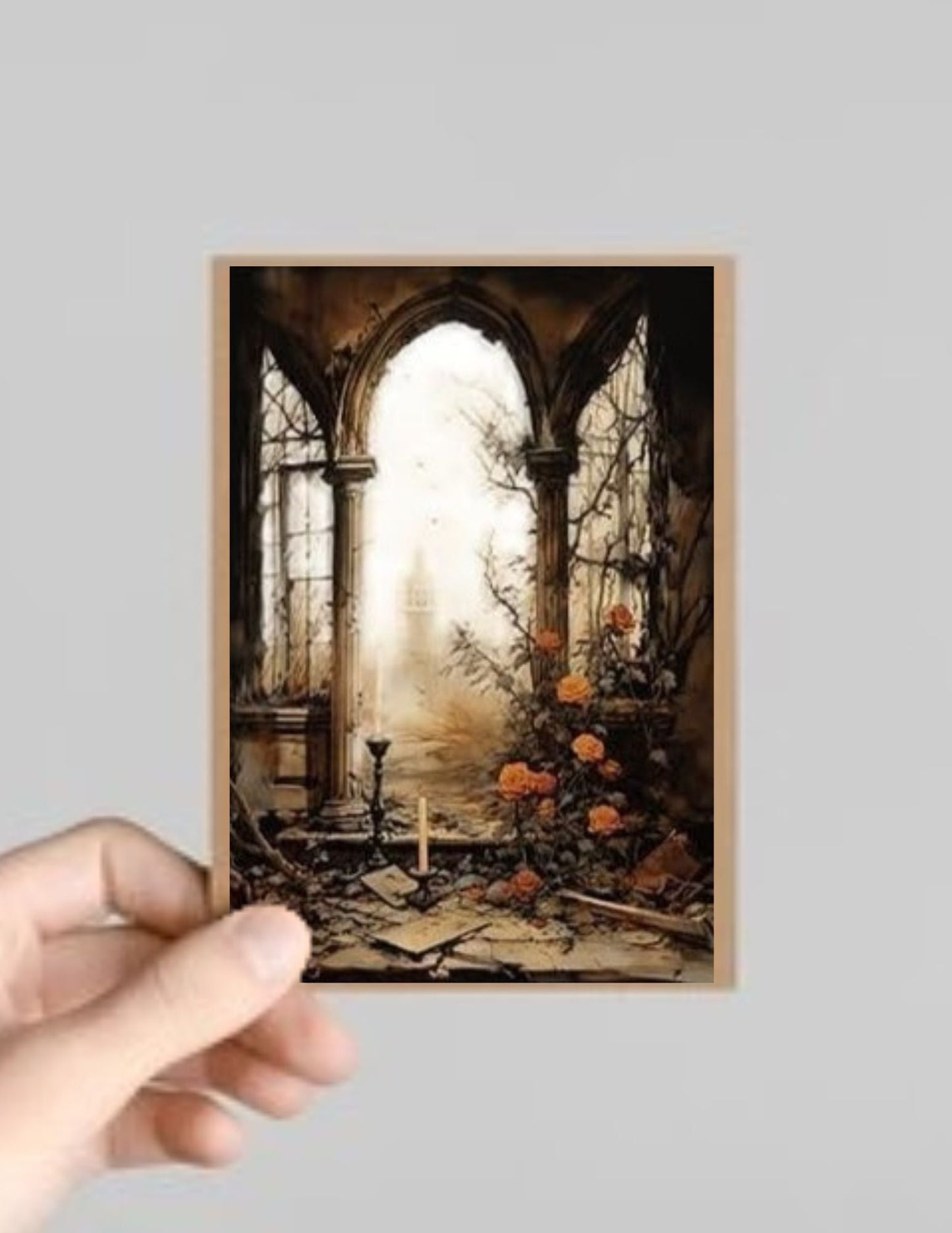 Spooky Gothic Window/Arch Halloween Greeting Cards with Envelope