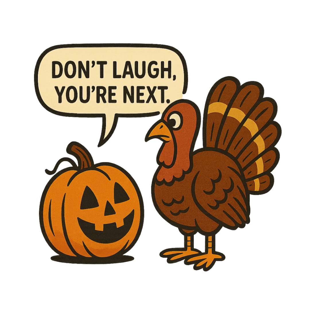 Funny Jack-O-Lantern Halloween Sticker "Don't Laugh..."
