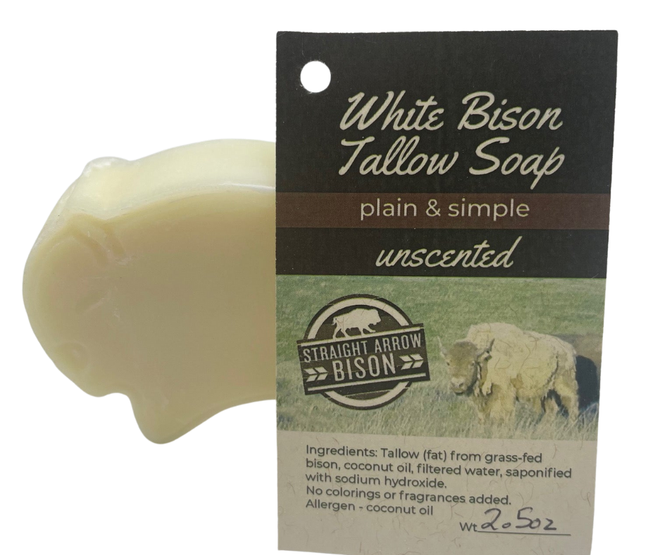 Bison Tallow Bar Soap | Unscented | 2.5 oz | Straight Arrow Bison - Concordia Style Boutique
