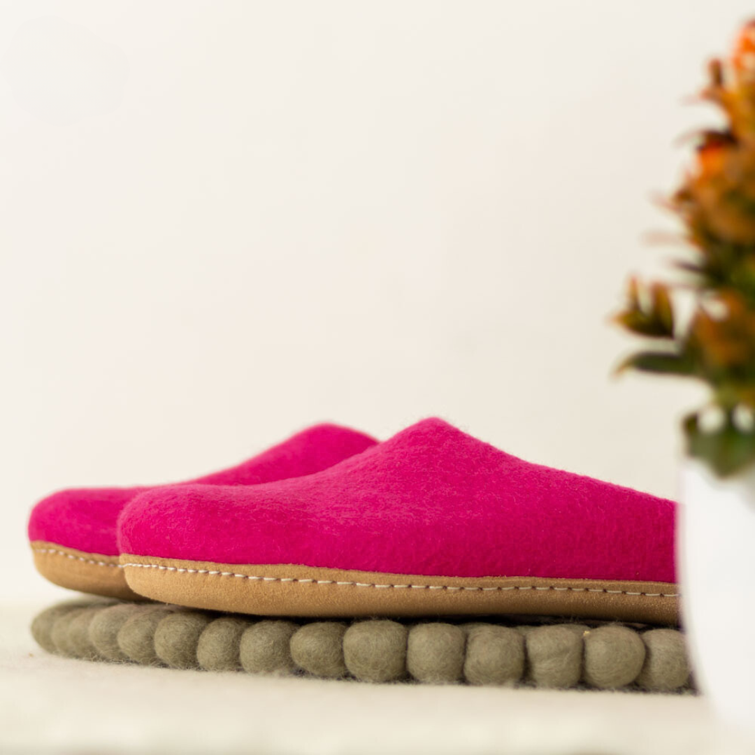 Hot Pink | Luxury Organic Merino Wool Slippers - Concordia Style Boutique