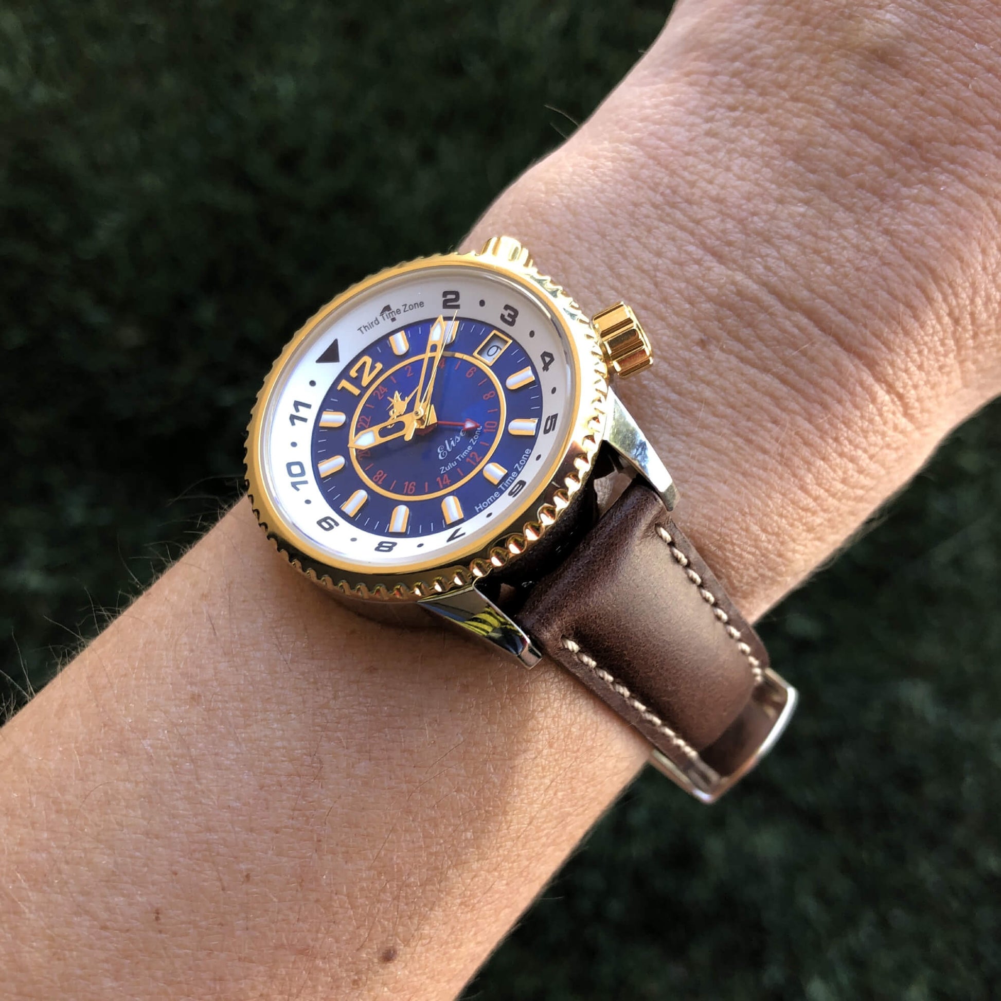 BAND - 16mm Oil Tan Leather Contrast Stitch - Concordia Style Boutique