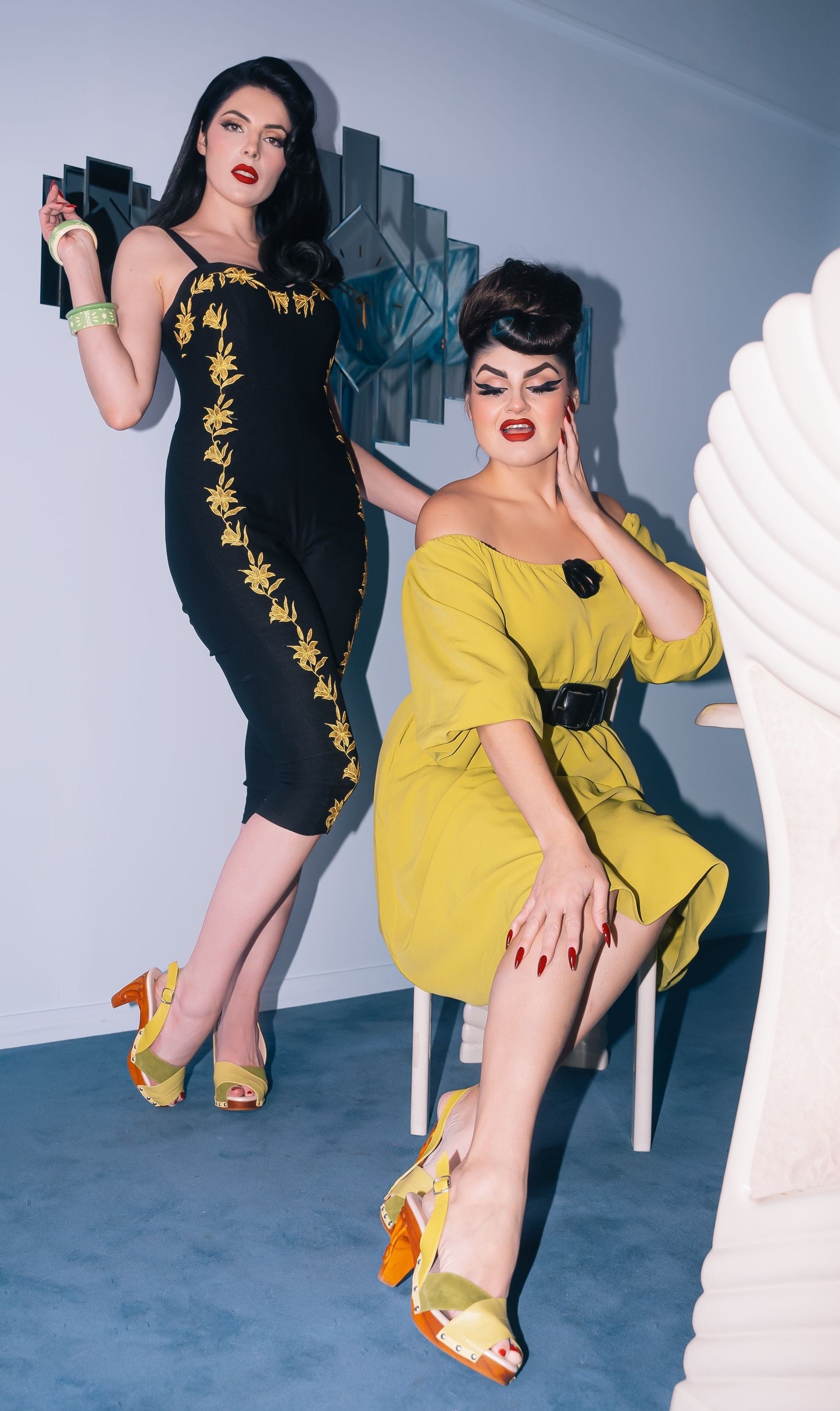 the Venus Stiletto - in Chartreuse Velvet - Concordia Style Boutique