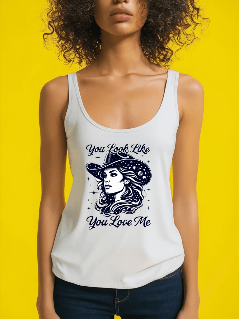 Cosmic Cowgirl Micro Ribbed Tank Top  - You Look Like You Love Me