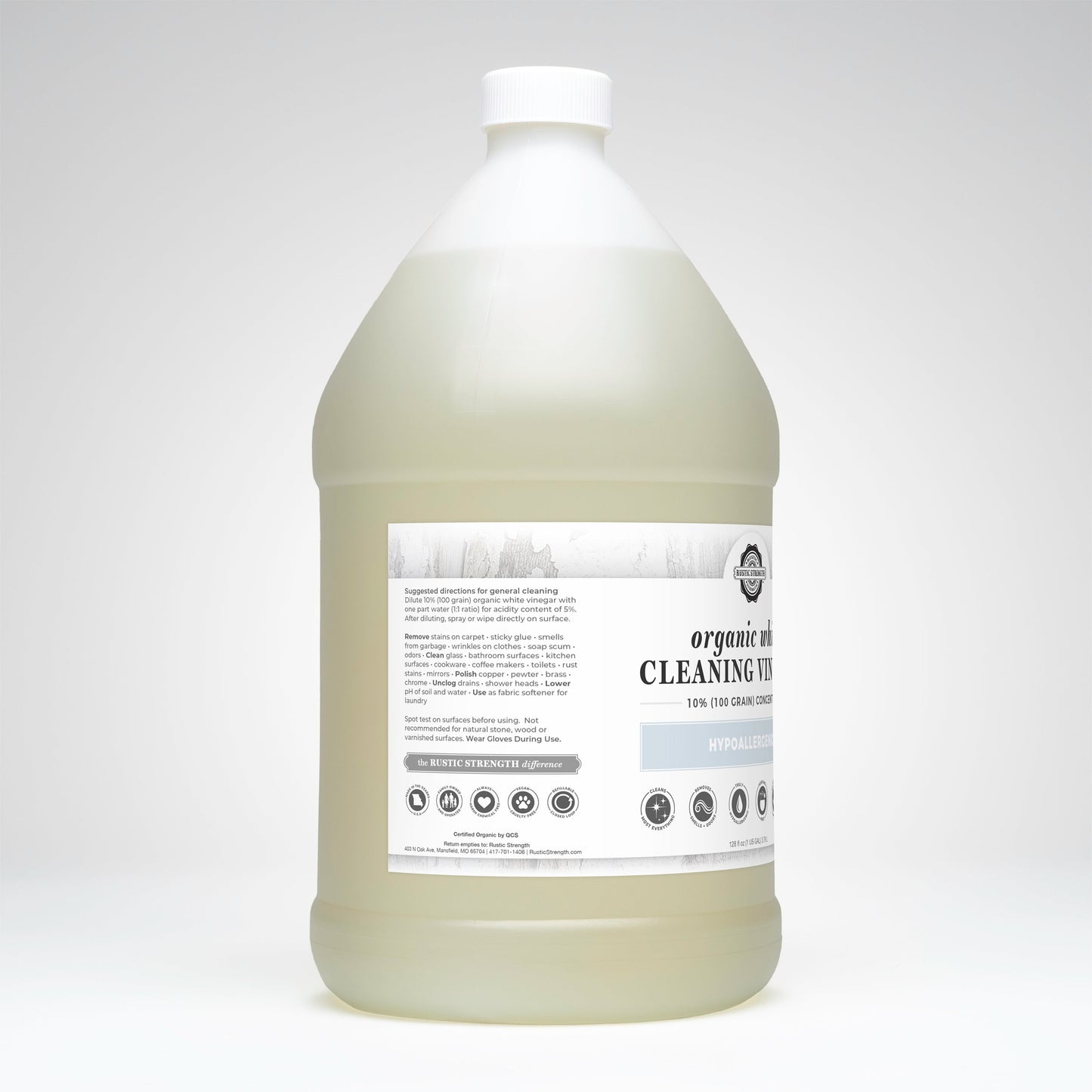 Organic White Cleaning Vinegar Concentrate | 10% (100 grain) - Concordia Style Boutique