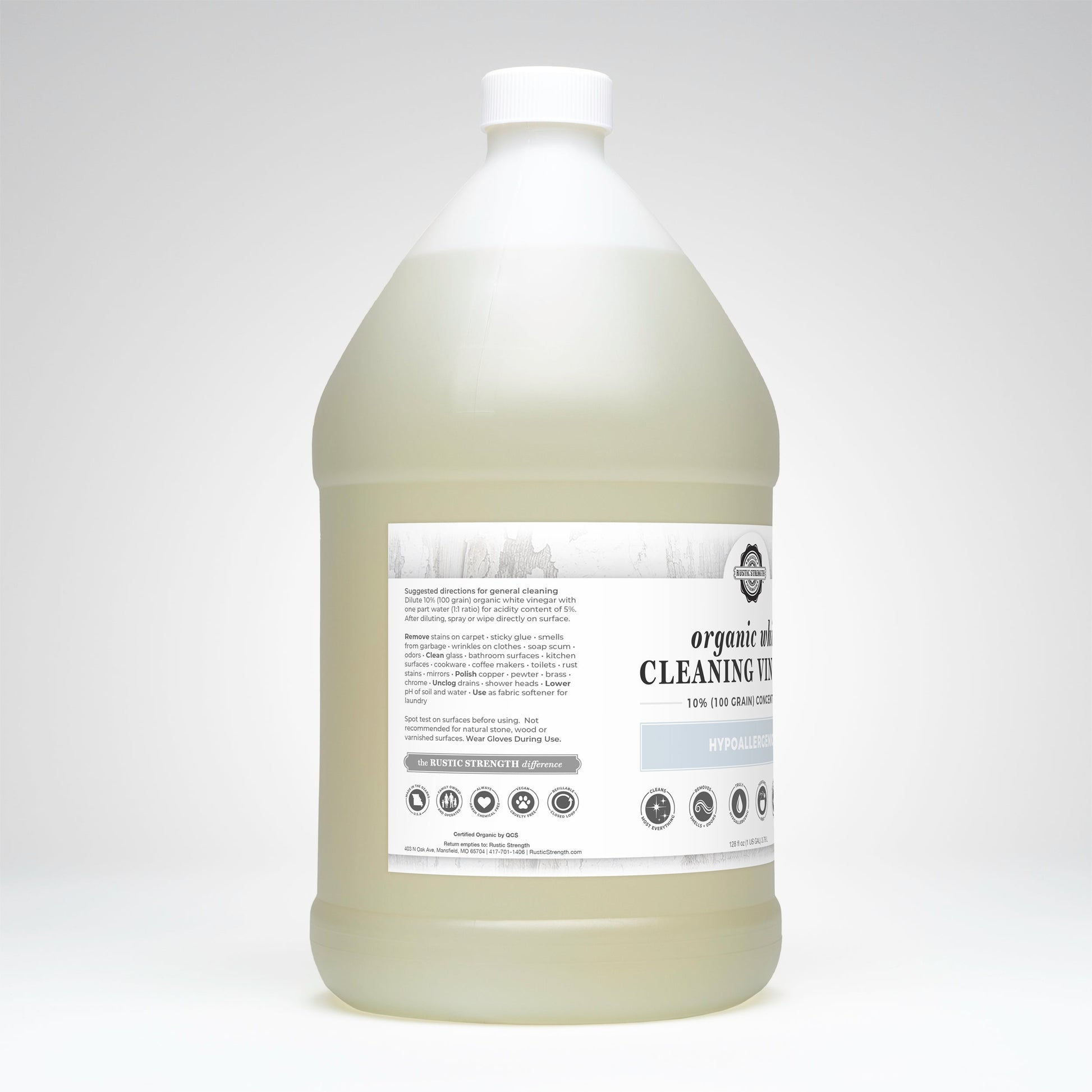 Organic White Cleaning Vinegar Concentrate | 10% (100 grain) - Concordia Style Boutique