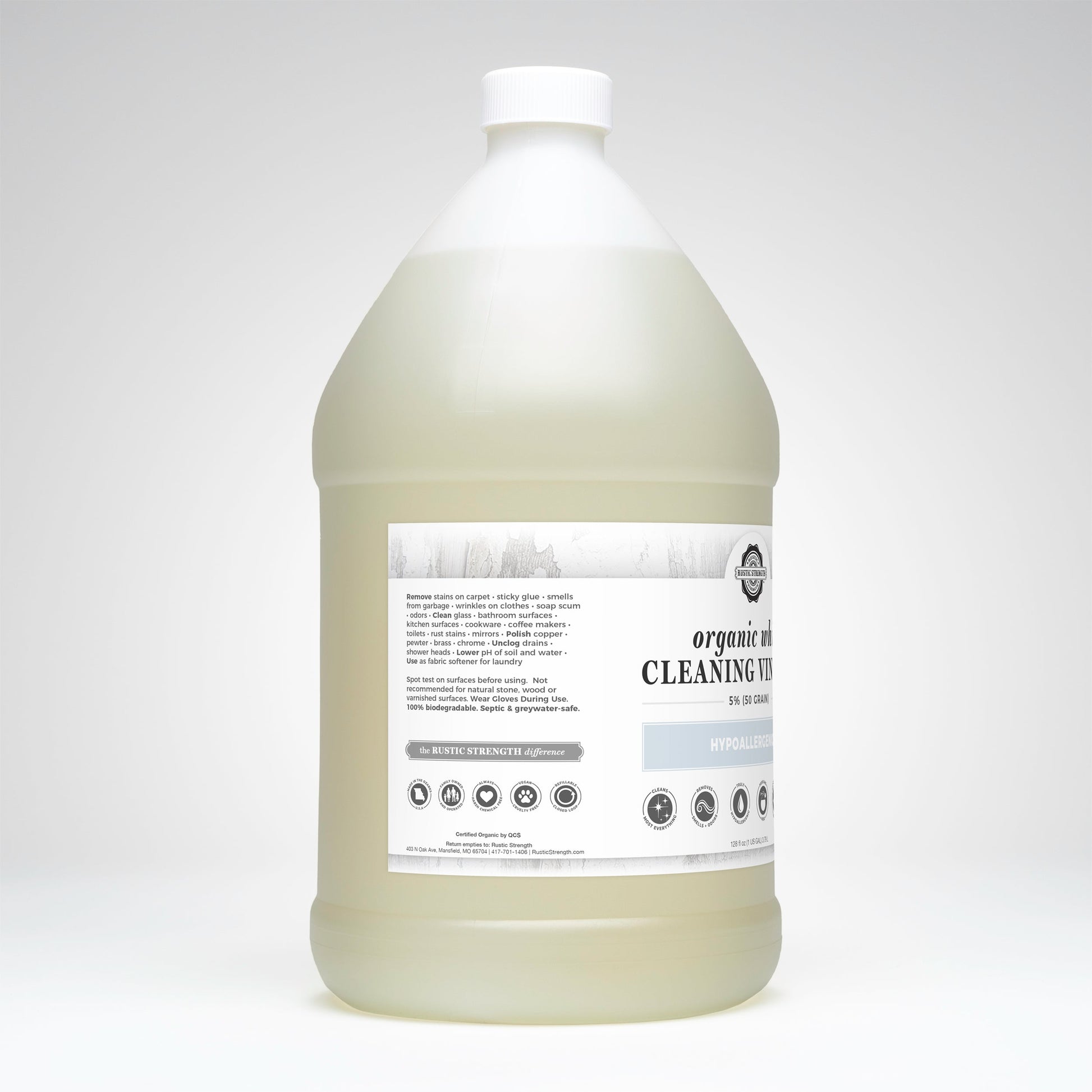 Organic White Cleaning Vinegar | 5% (50 grain) - Concordia Style Boutique