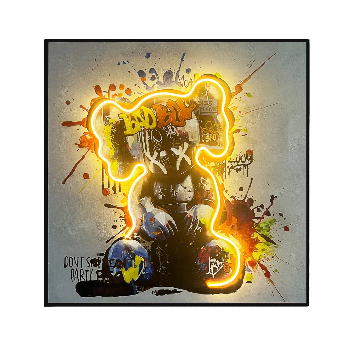 Dancing Street Art Figure LED Light – Modern LED Sculpture with X Eyes