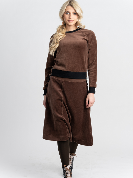 Cotton Velour Raglan Sleeve Zipper Top - Concordia Style Boutique