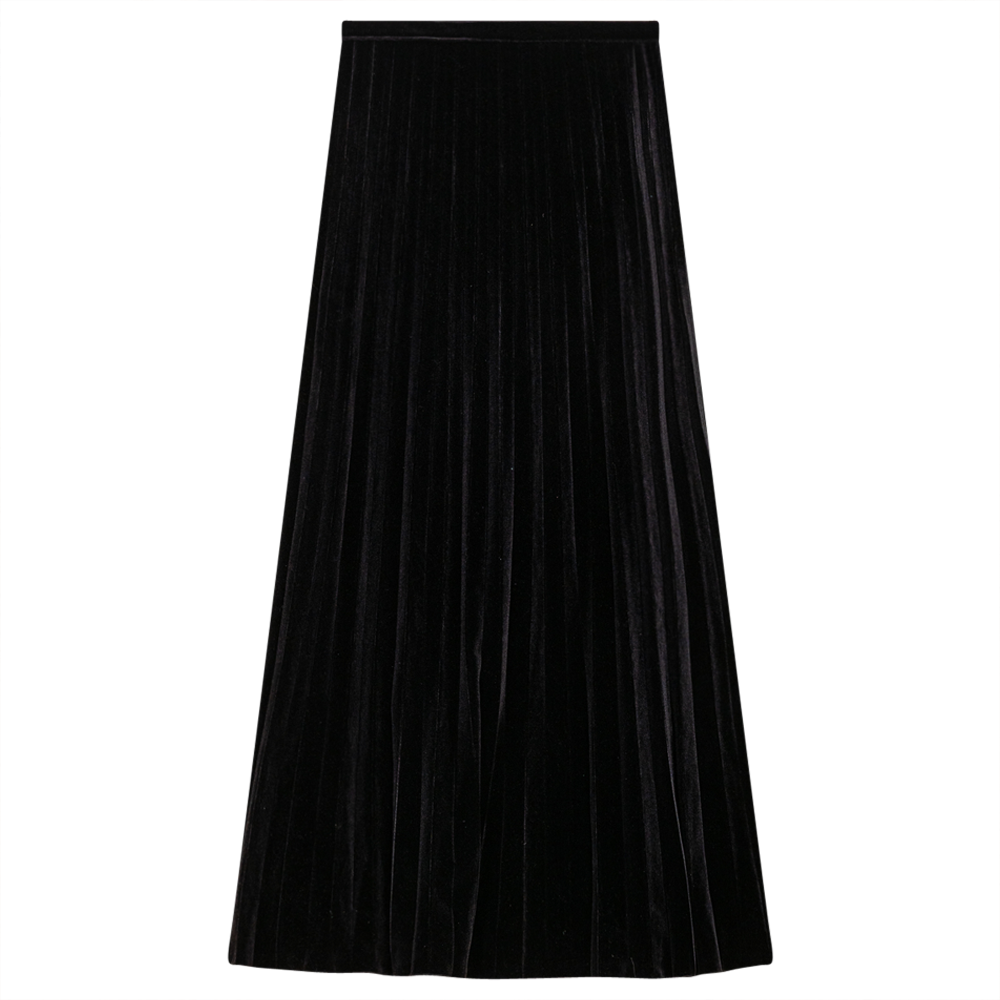 Accordian Pleated Velour Midi Skirt - Concordia Style Boutique